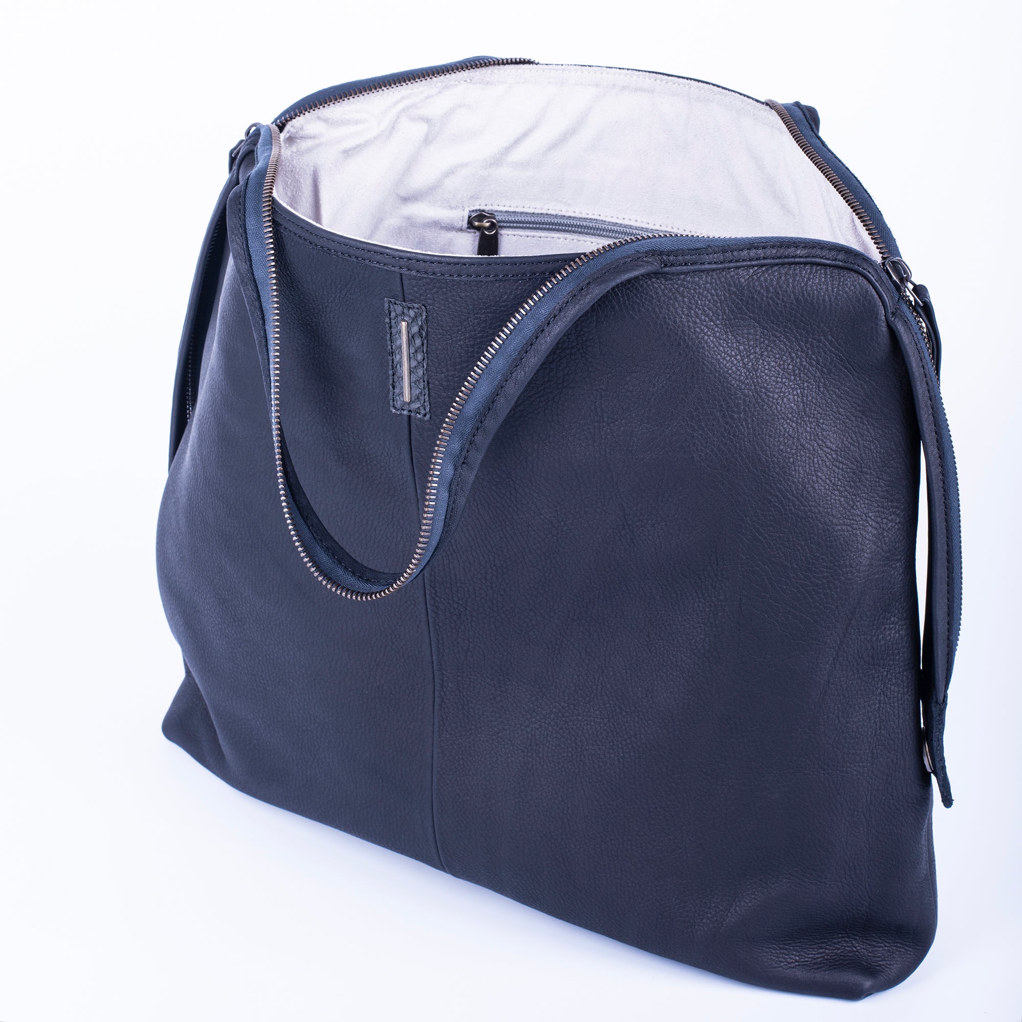 Clara martellata nera - borsa a mano in pelle nera - Marta Ray