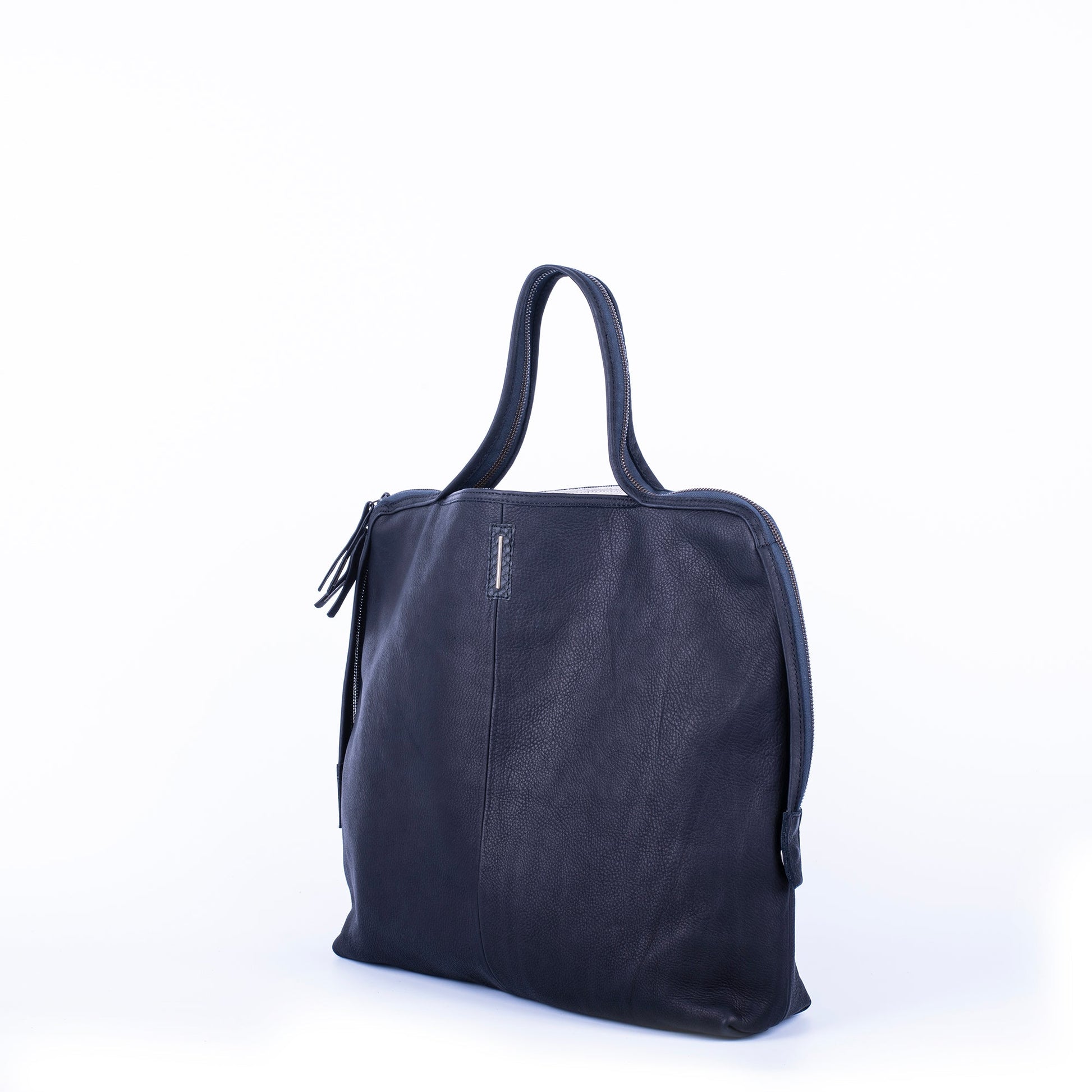 Clara martellata nera - borsa a mano in pelle nera - Marta Ray