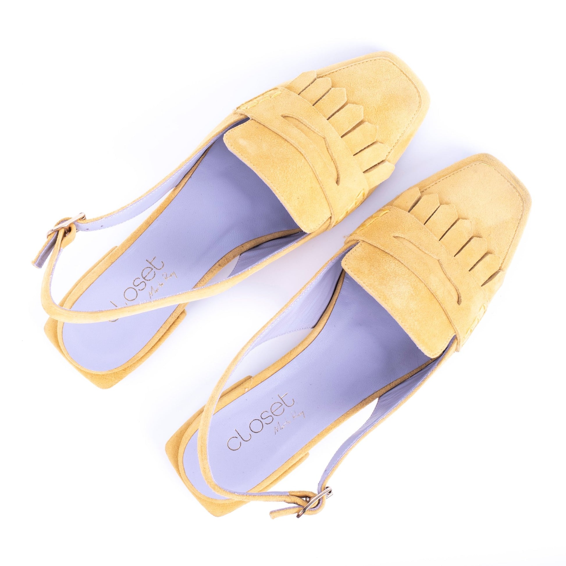 Closet DT 374 - sandalo a mocassino in camoscio giallo - Marta Ray