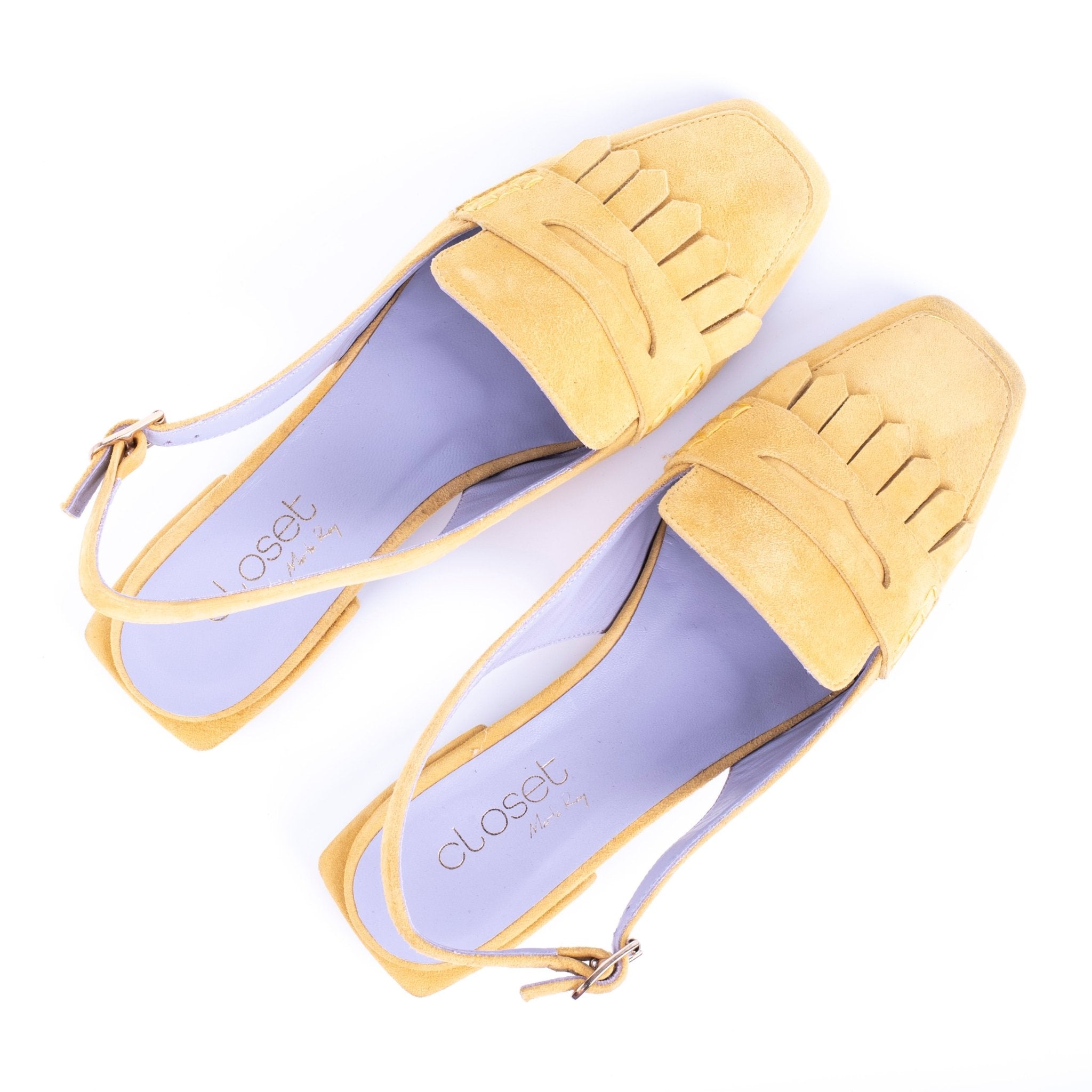 Closet DT 374 - sandalo a mocassino in camoscio giallo - Marta Ray
