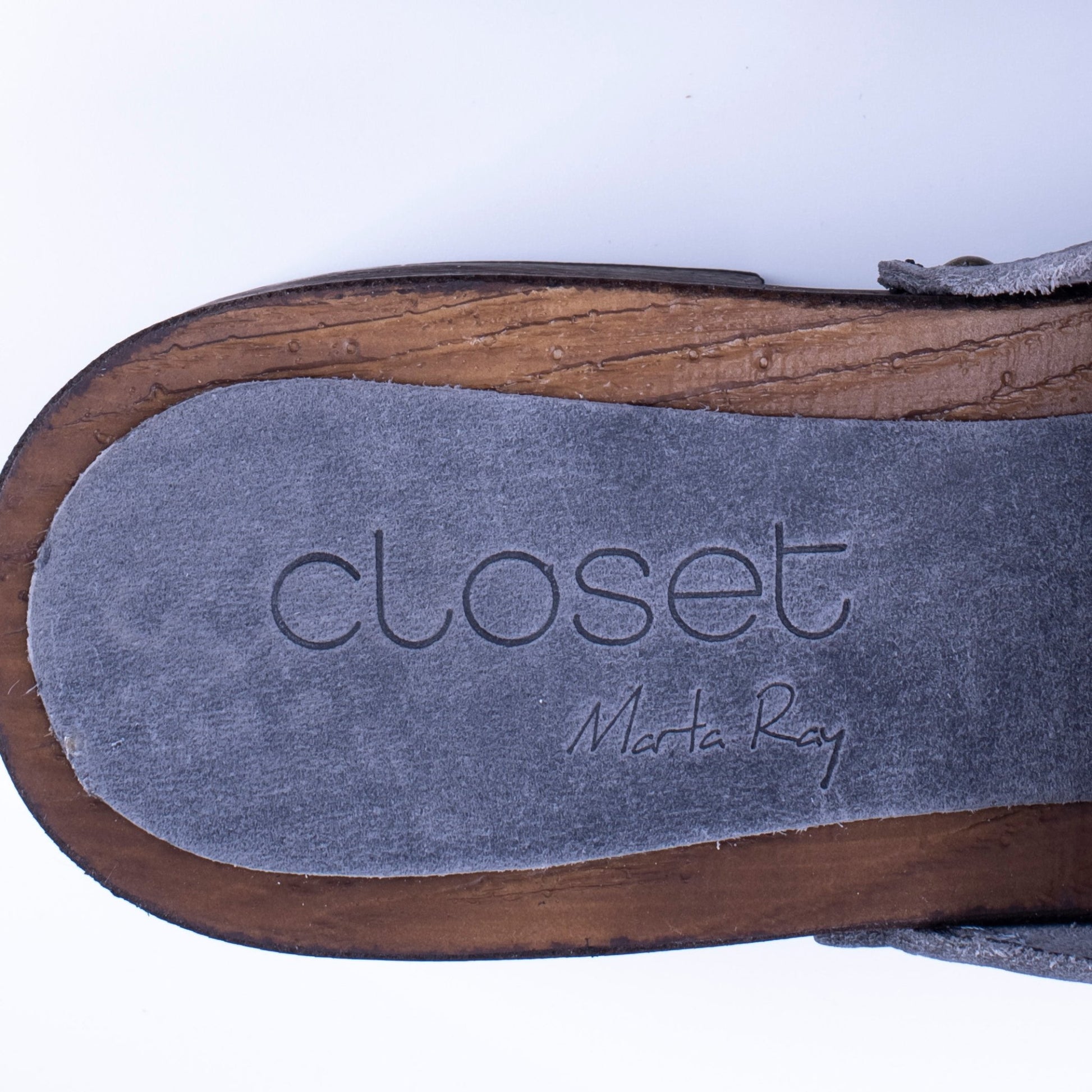 Closet MAR539 - ciabattino zoccolo in camoscio blu - Marta Ray