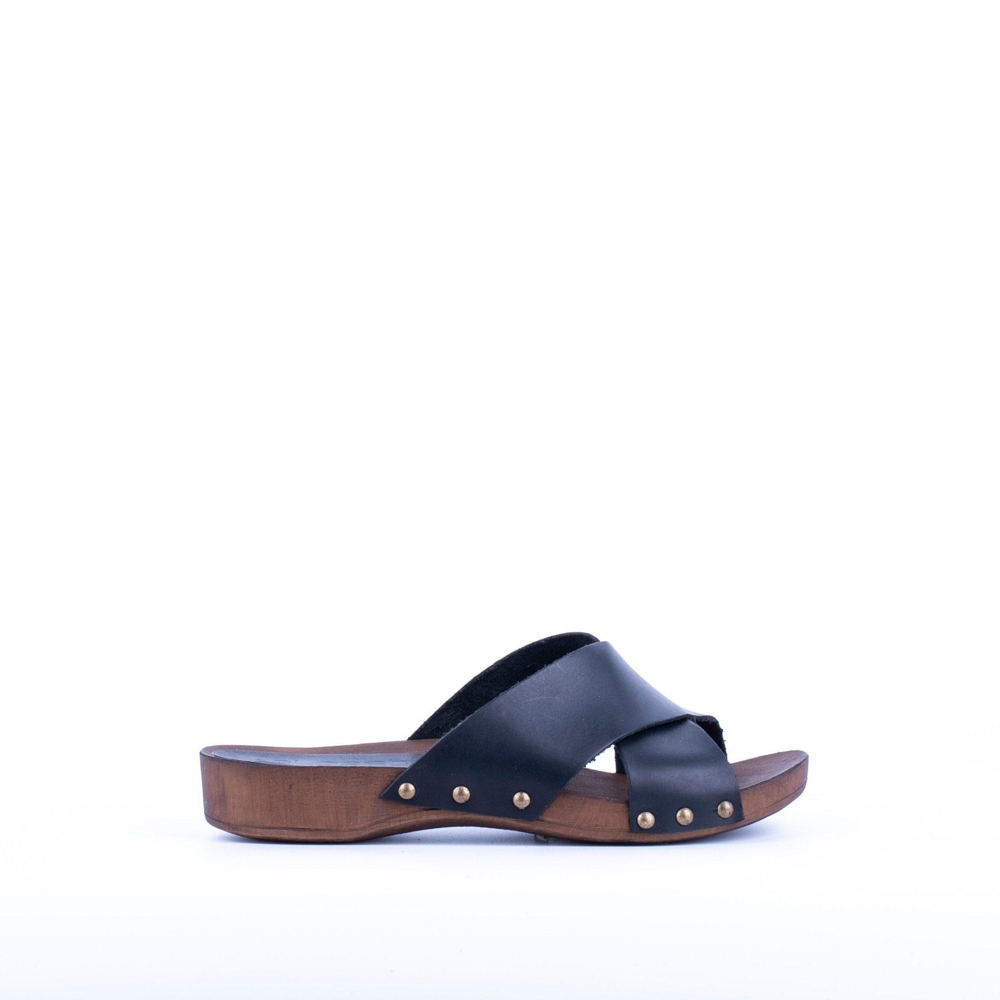 Closet MAR730 - ciabattina zoccolo in pelle nera - Marta Ray