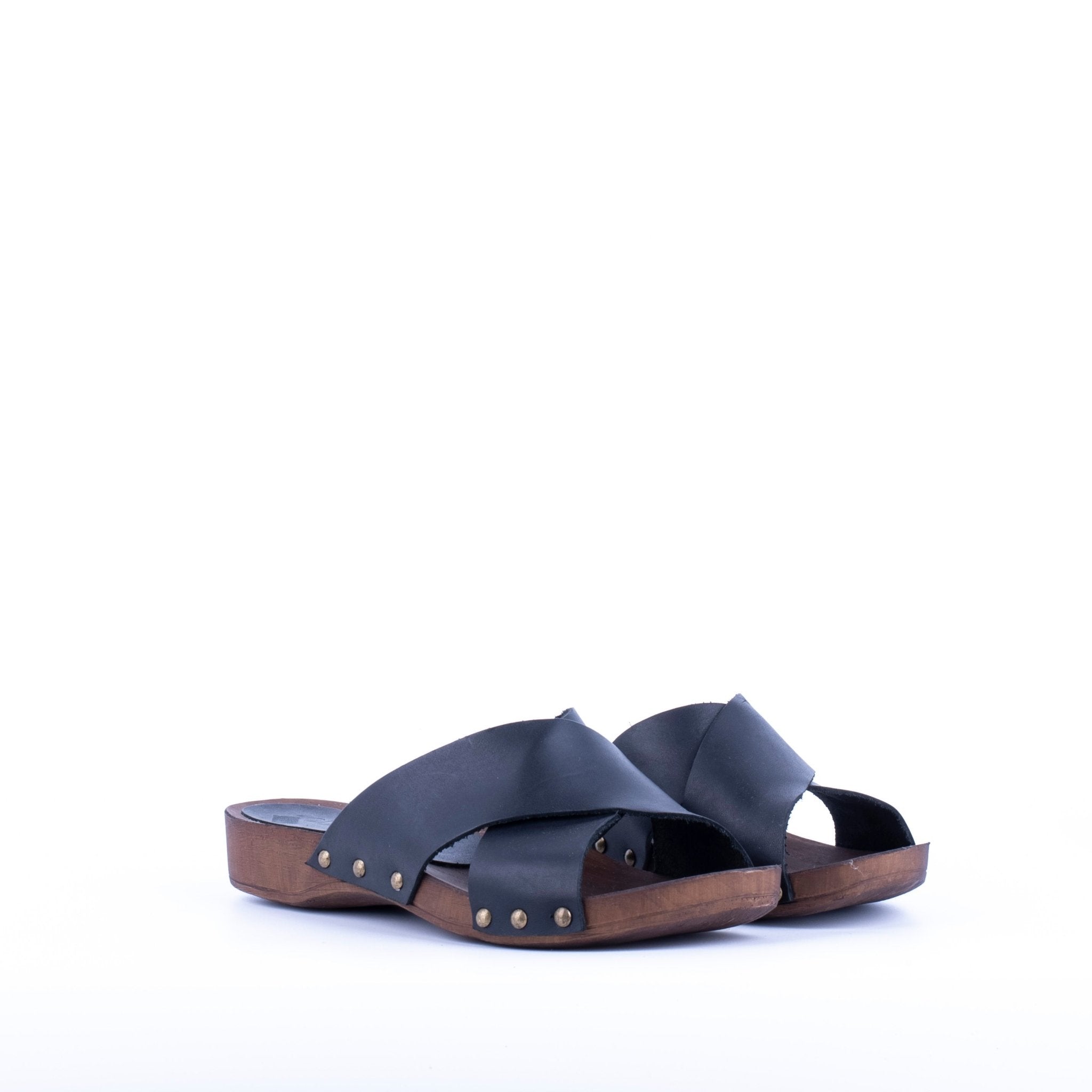 Closet MAR730 - ciabattina zoccolo in pelle nera - Marta Ray