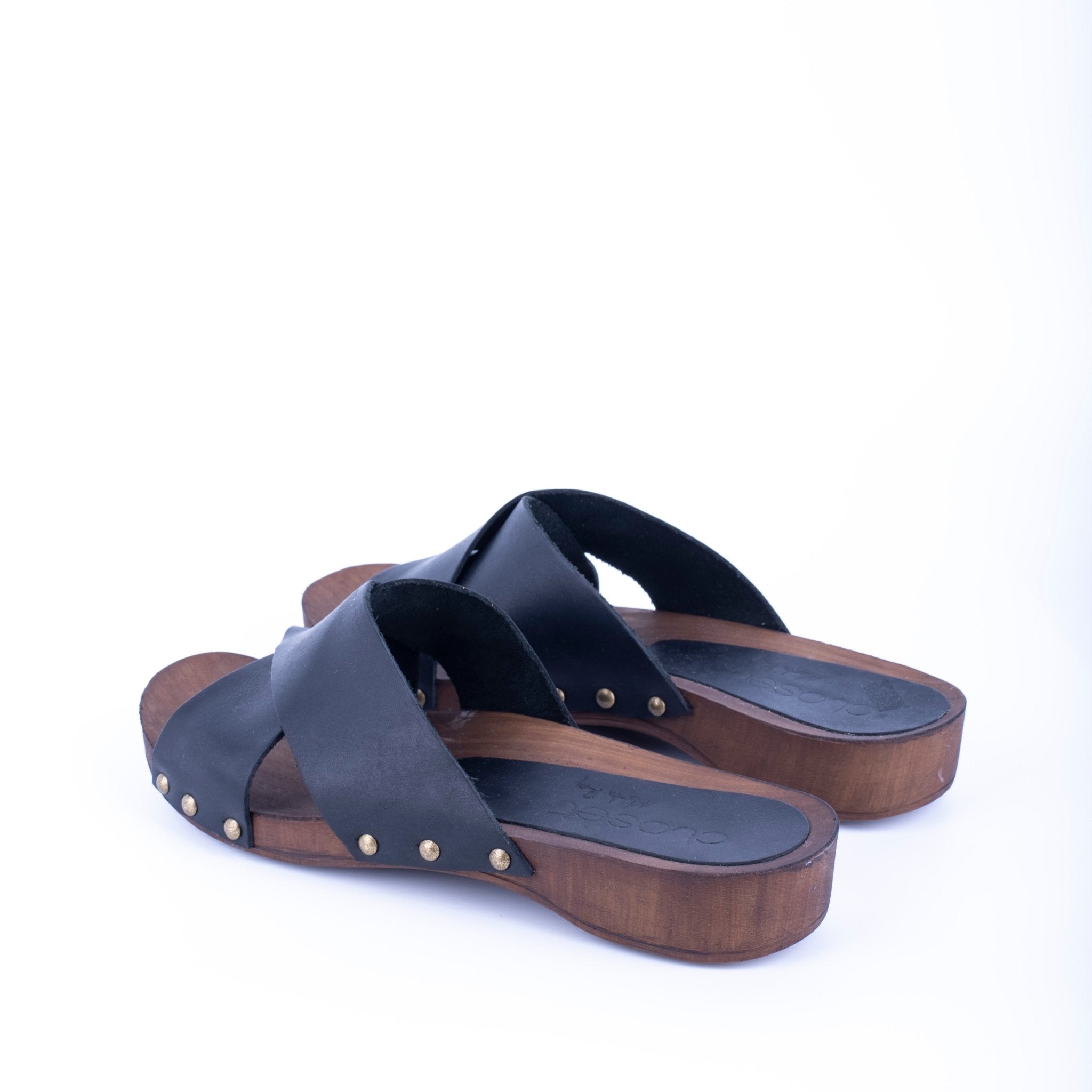 Closet MAR730 - ciabattina zoccolo in pelle nera - Marta Ray