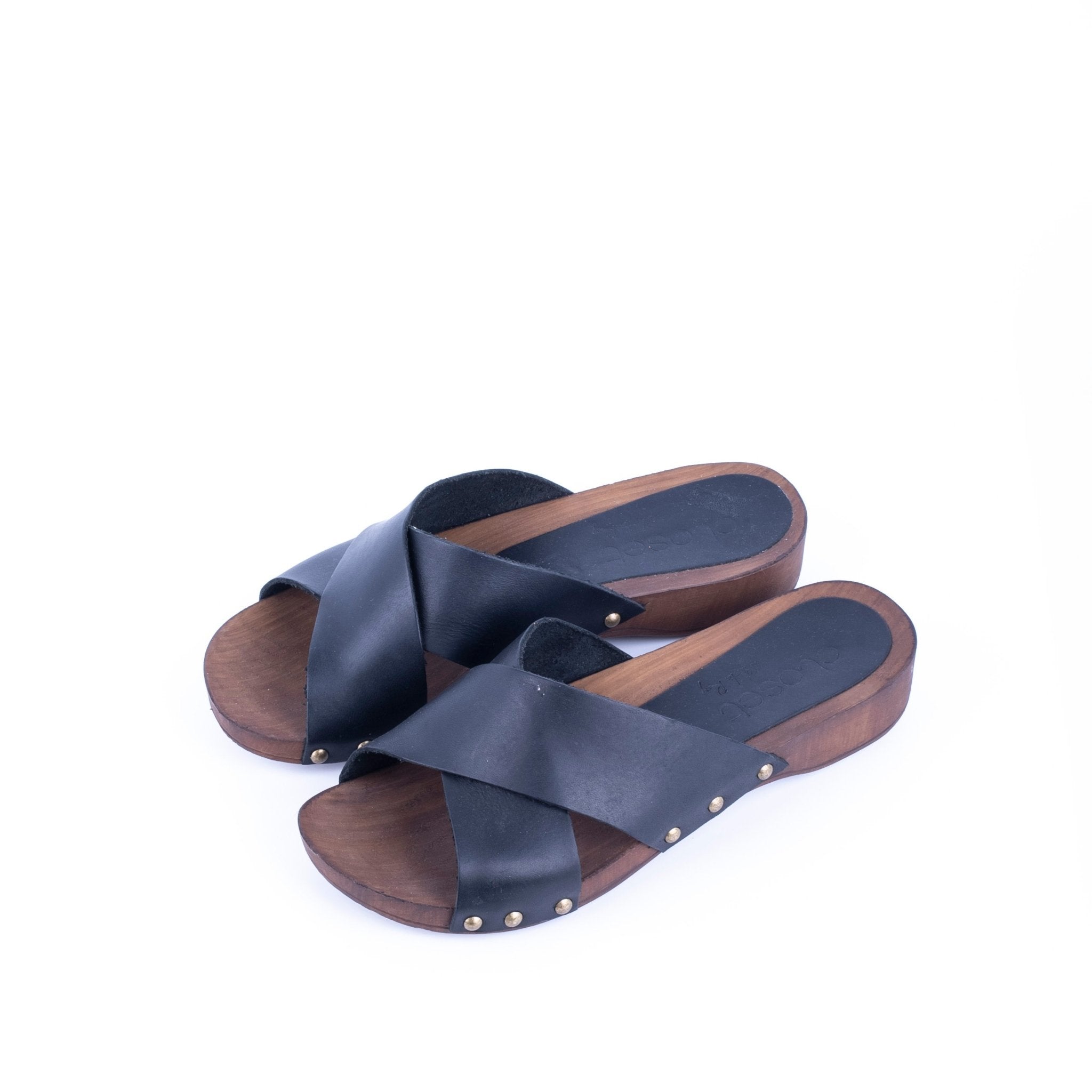 Closet MAR730 - ciabattina zoccolo in pelle nera - Marta Ray
