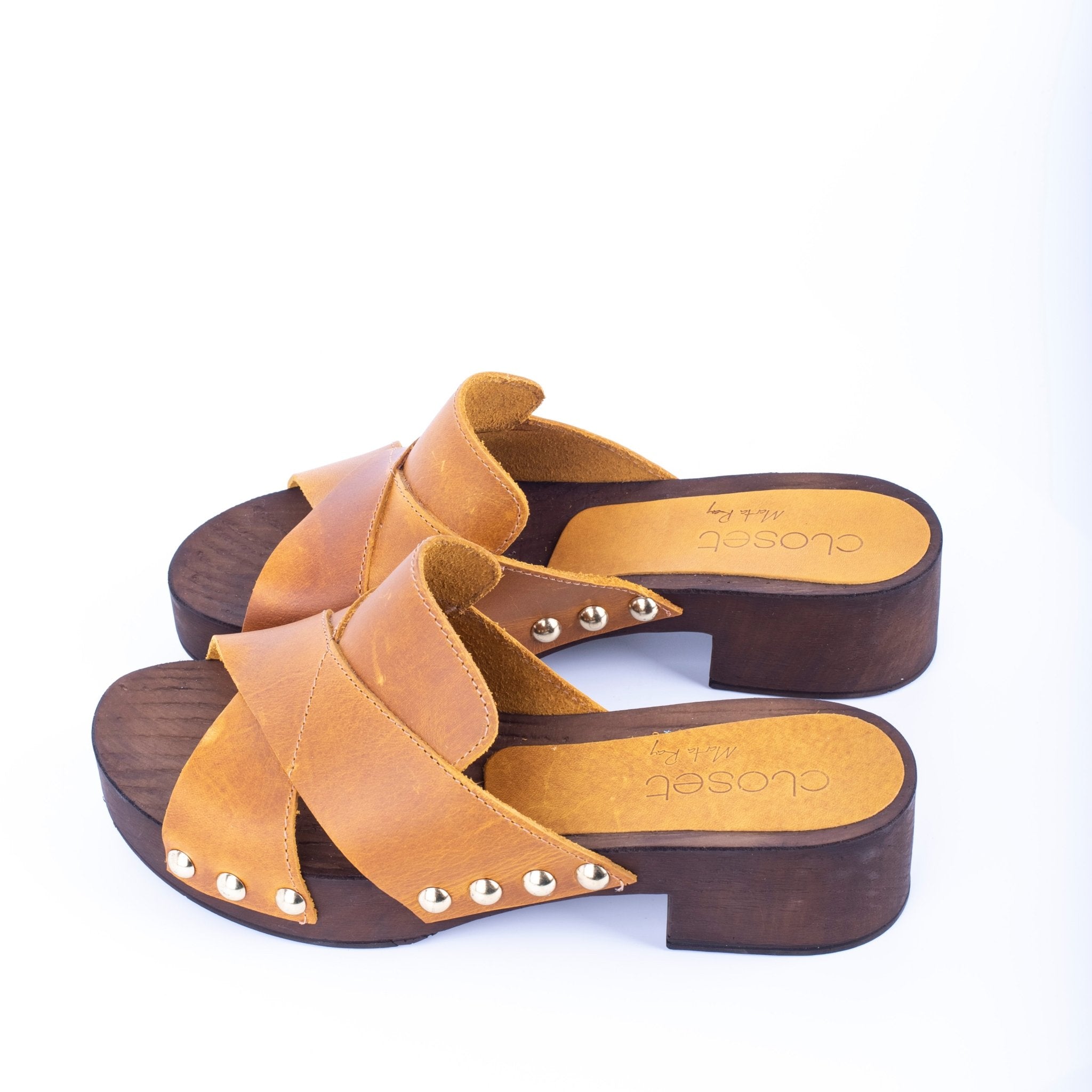 Closet MAR739 - ciabattina zoccolo in pelle gialla - Marta Ray