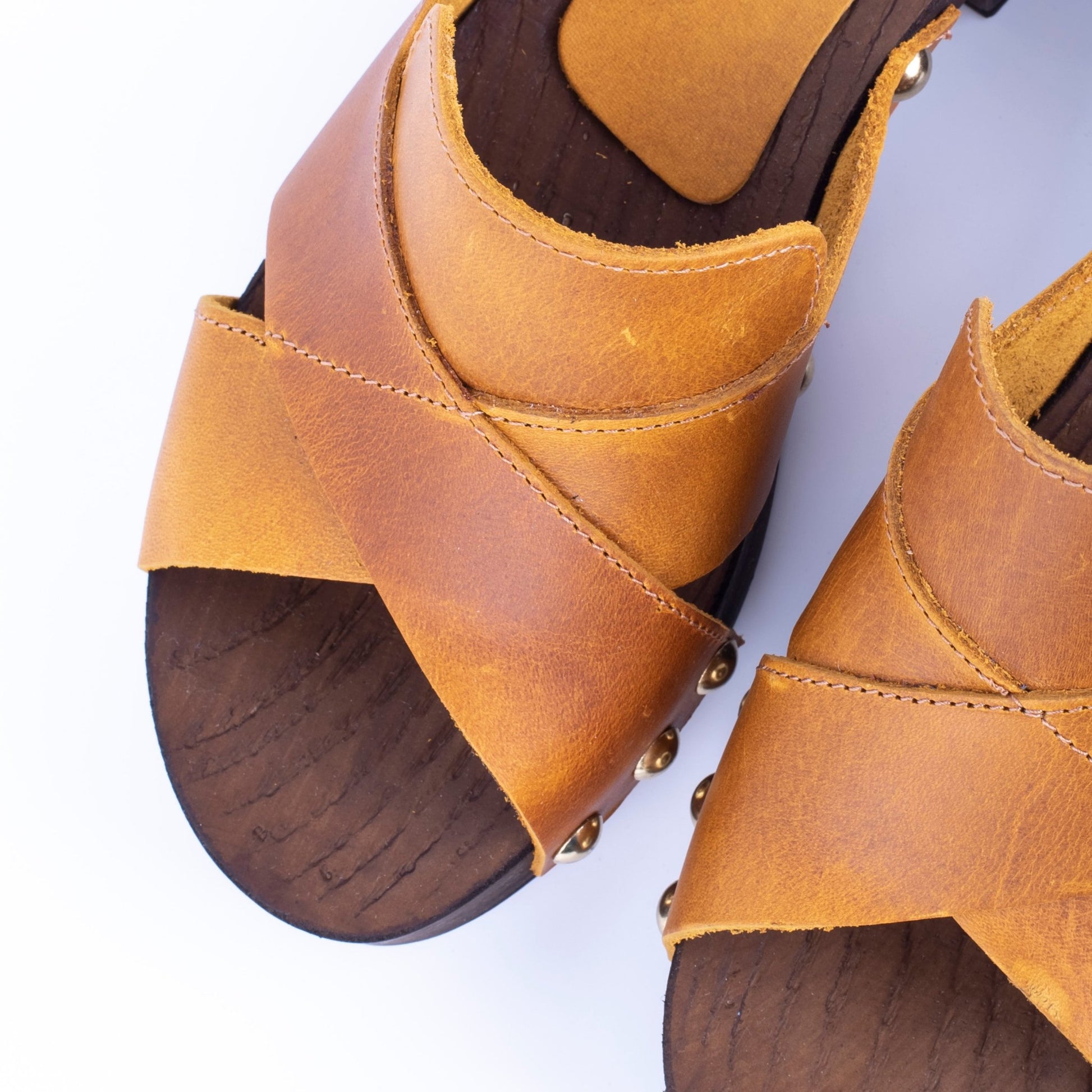 Closet MAR739 - ciabattina zoccolo in pelle gialla - Marta Ray