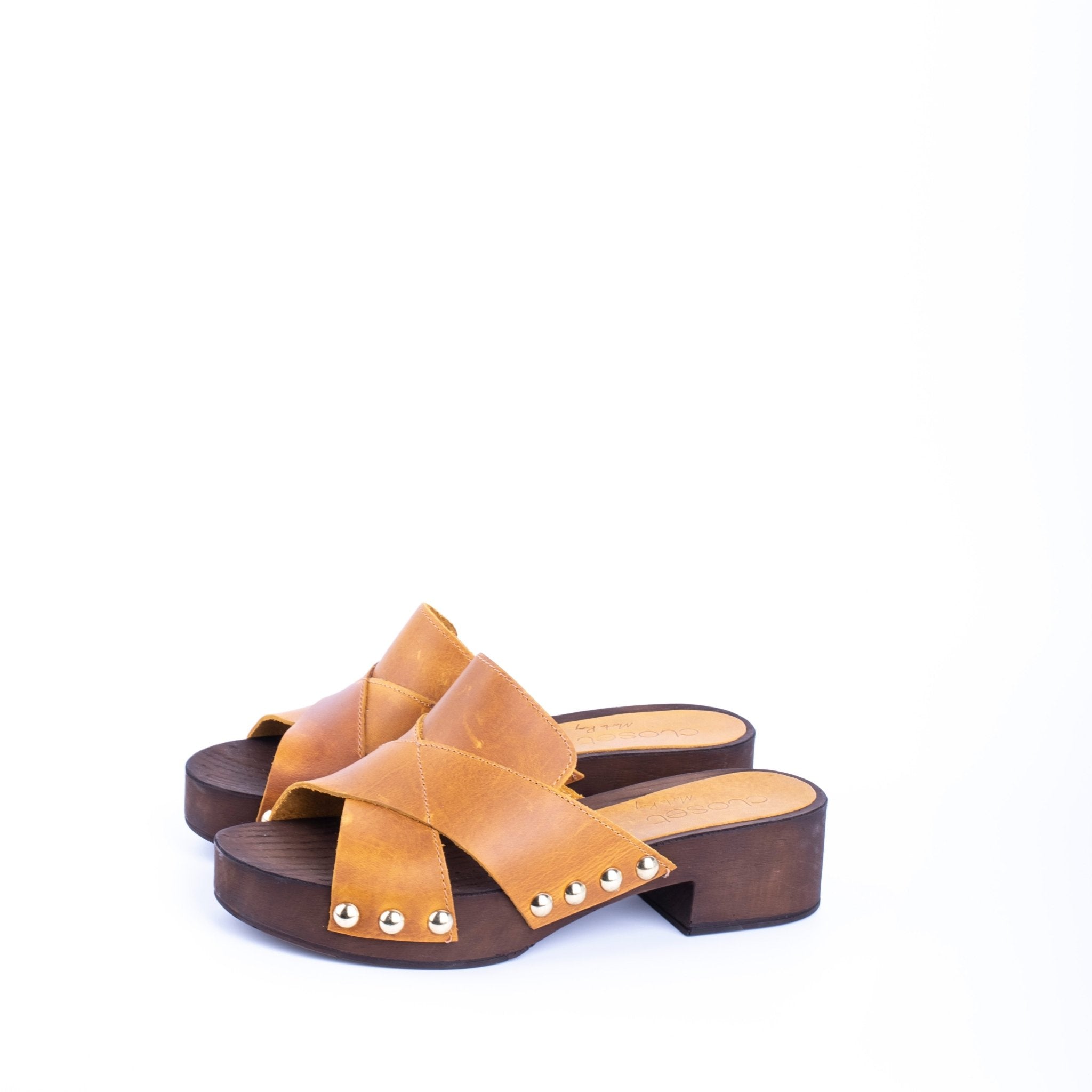 Closet MAR739 - ciabattina zoccolo in pelle gialla - Marta Ray