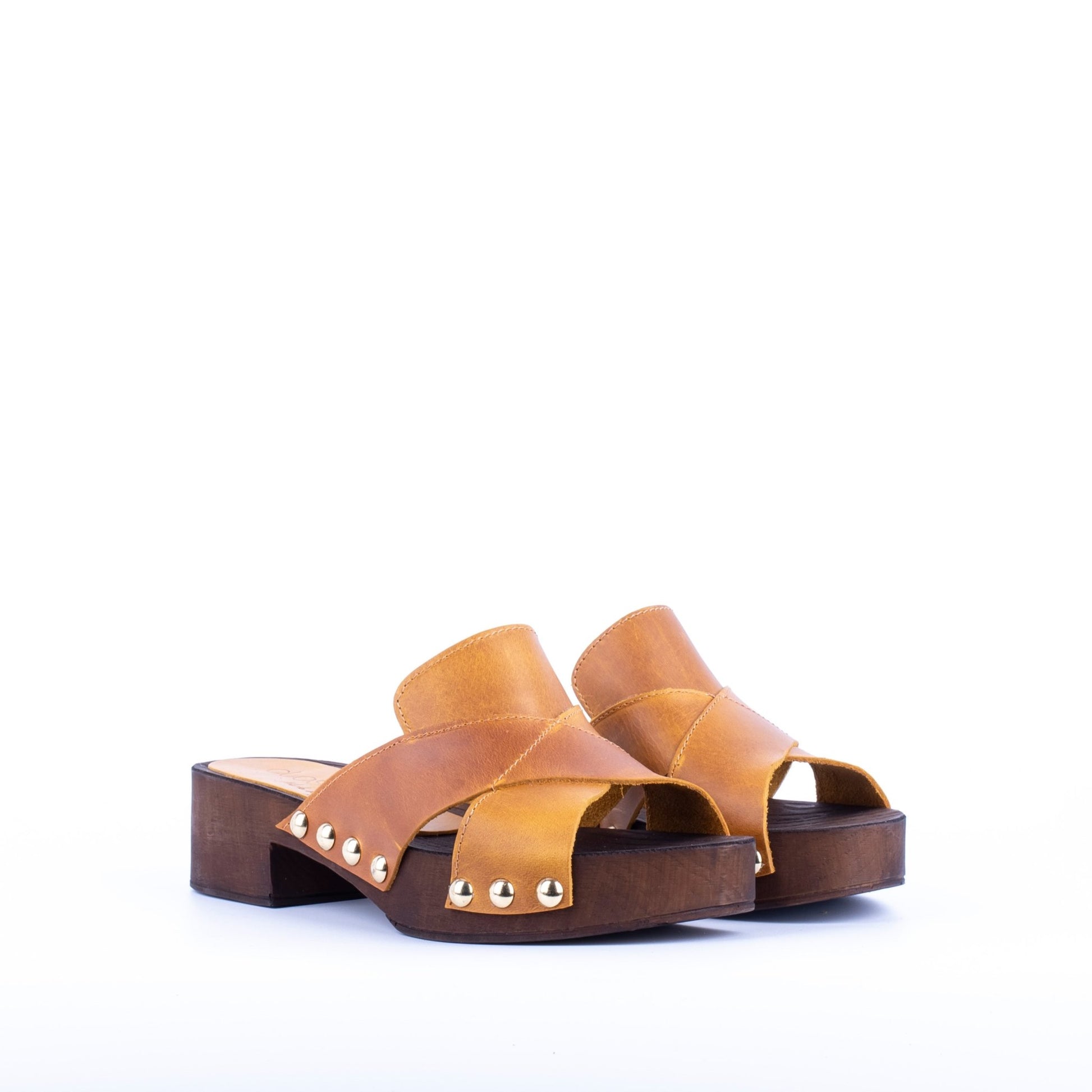 Closet MAR739 - ciabattina zoccolo in pelle gialla - Marta Ray