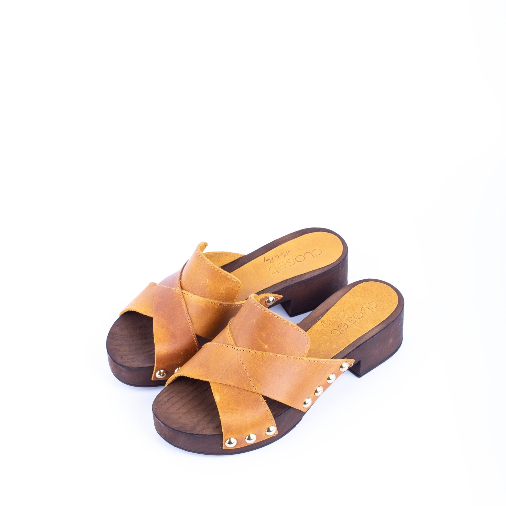 Closet MAR739 - ciabattina zoccolo in pelle gialla - Marta Ray