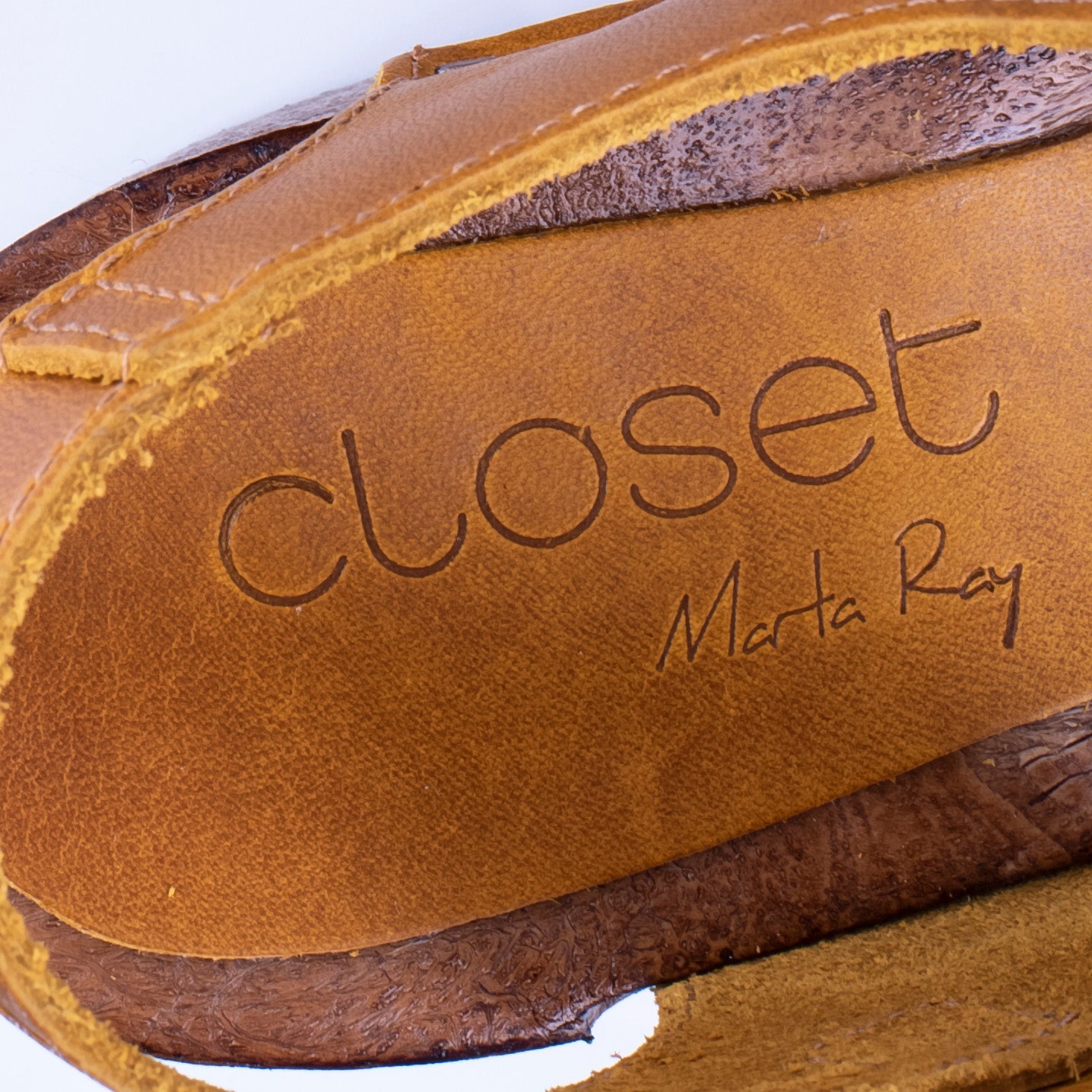 Closet MAR739 - ciabattina zoccolo in pelle gialla - Marta Ray