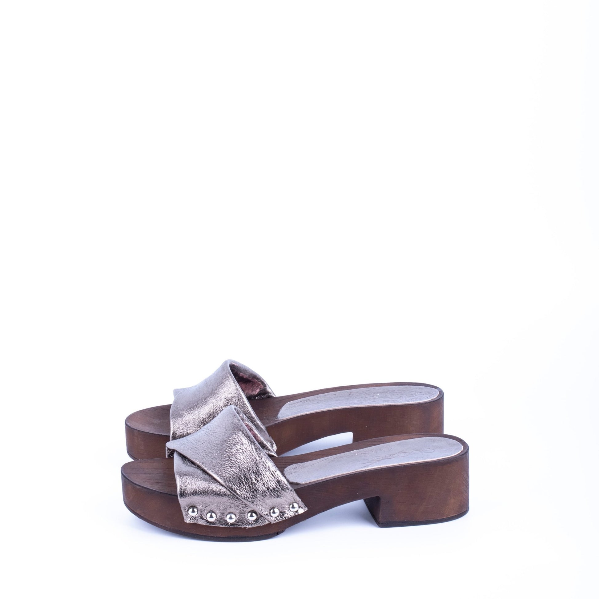 Closet MAR756 - ciabattina zoccolo in pelle argentata - Marta Ray