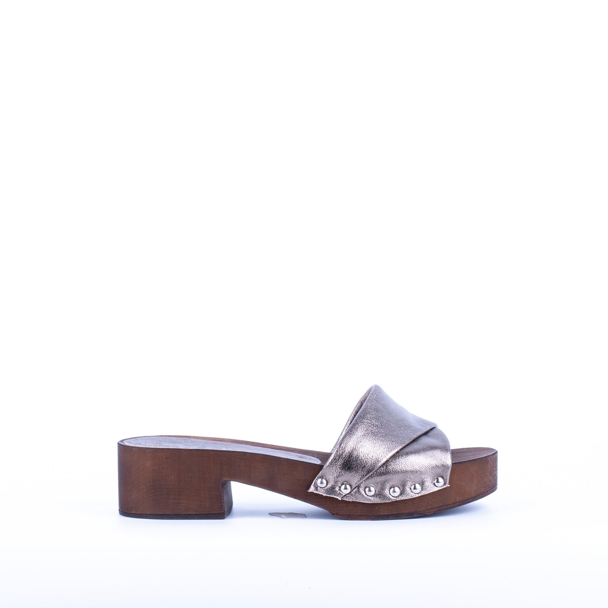 Closet MAR756 - ciabattina zoccolo in pelle argentata - Marta Ray