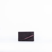 Coraline mousse+long beach nero mosto - pochette rigida a mano in pelle nera - Marta Ray
