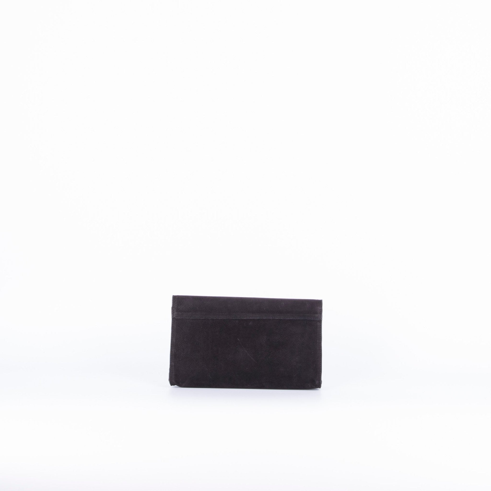 Coraline mousse+long beach nero mosto - pochette rigida a mano in pelle nera - Marta Ray