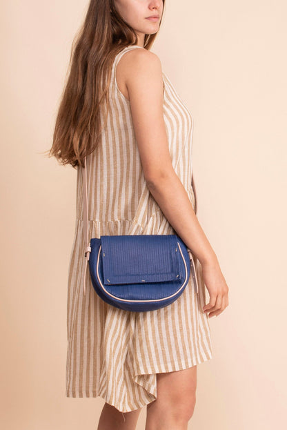 Daisy spighetta blu + cuoio nude - Marta Ray