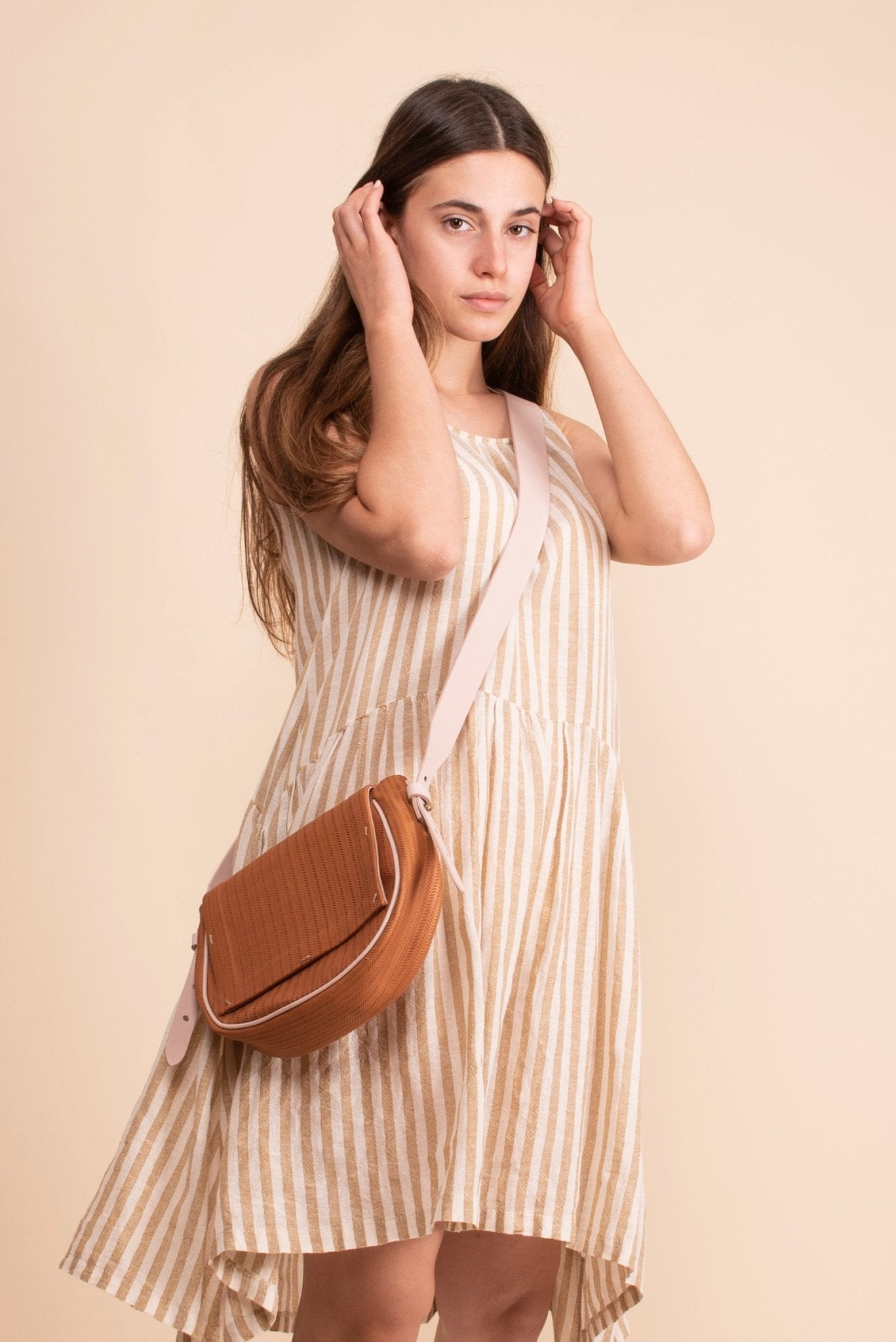 Daisy spighetta mattone + cuoio nude - Marta Ray