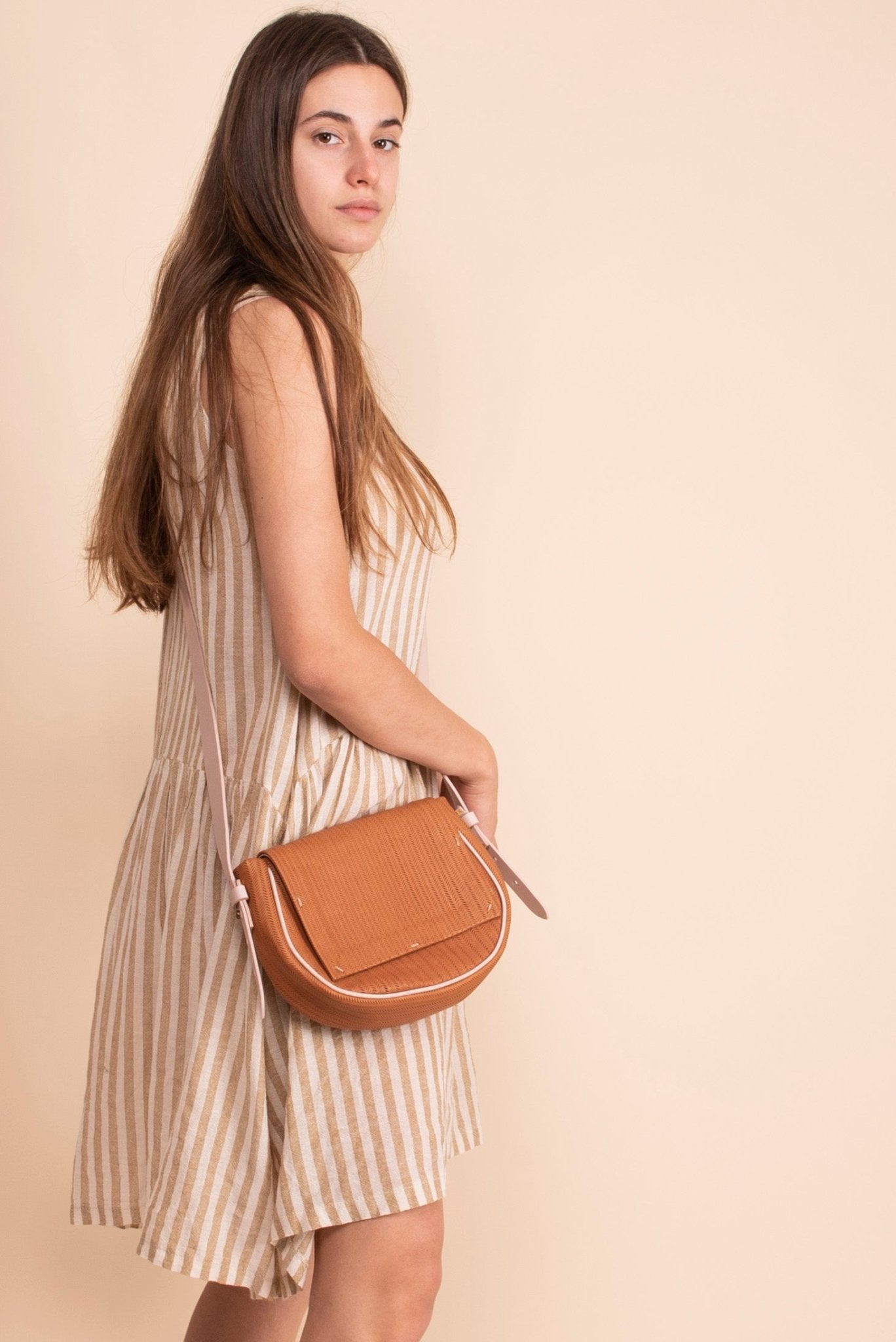 Daisy spighetta mattone + cuoio nude - Marta Ray