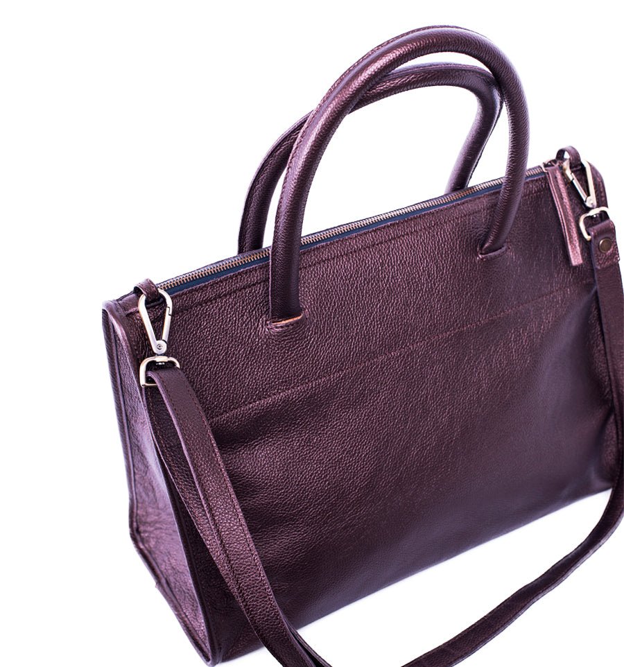 Diane pegaso metallizzata bronzo - borsa grande in pelle bronzo - Marta Ray