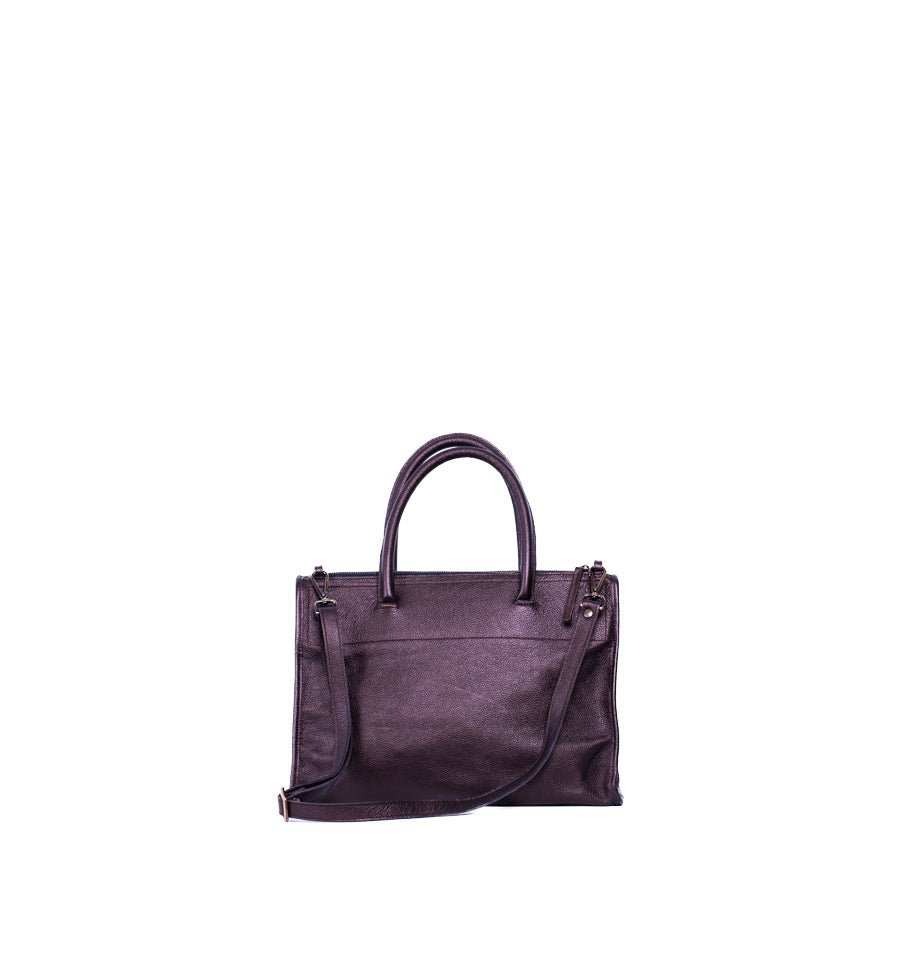 Diane pegaso metallizzata bronzo - borsa grande in pelle bronzo - Marta Ray