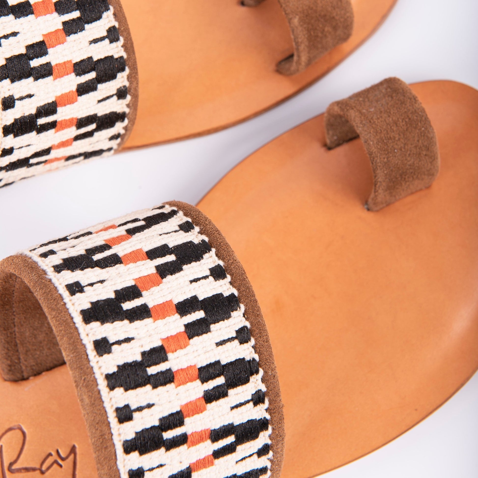 Dija camoscio+nastro boho cuoio - Marta Ray