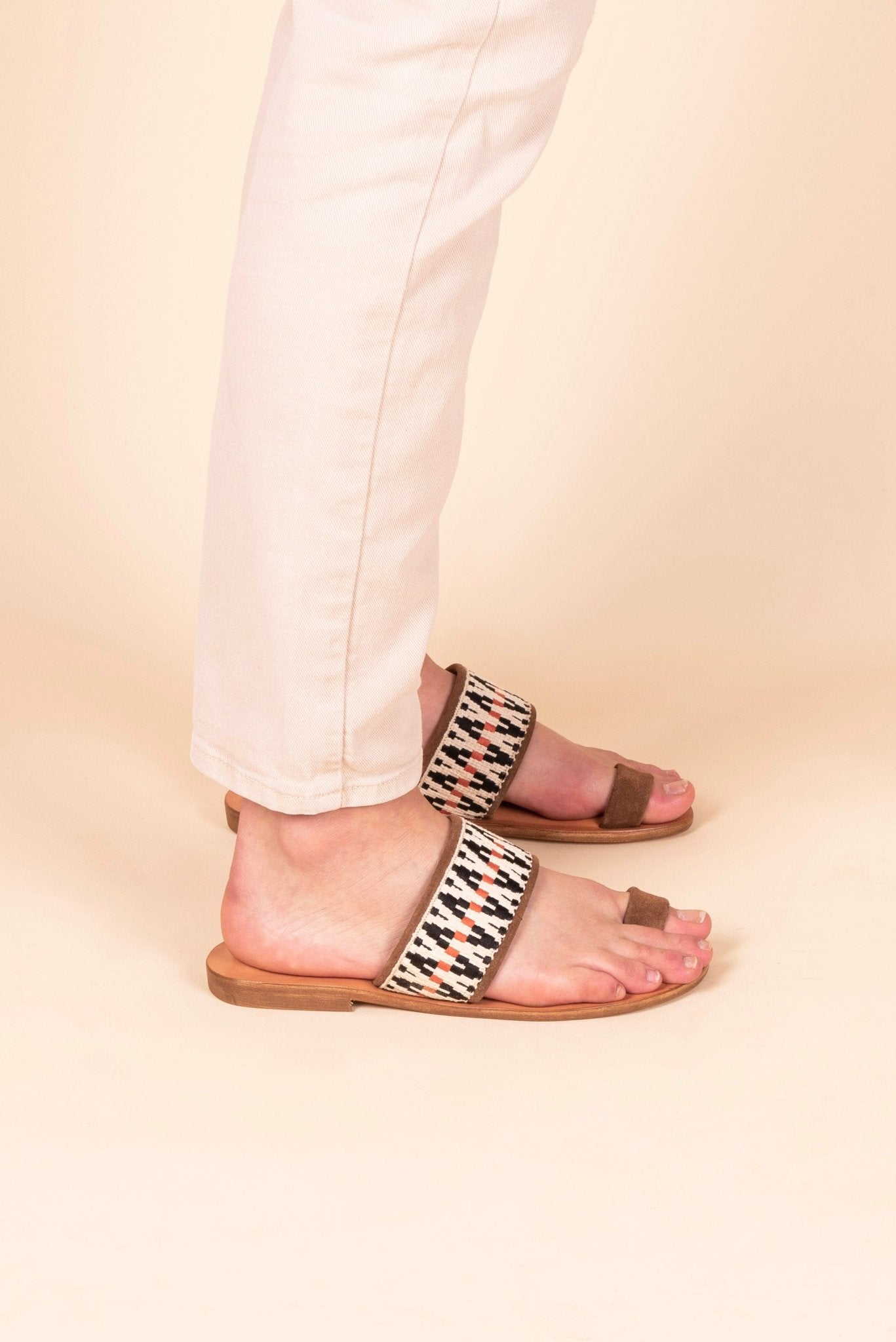 Dija camoscio+nastro boho cuoio - Marta Ray