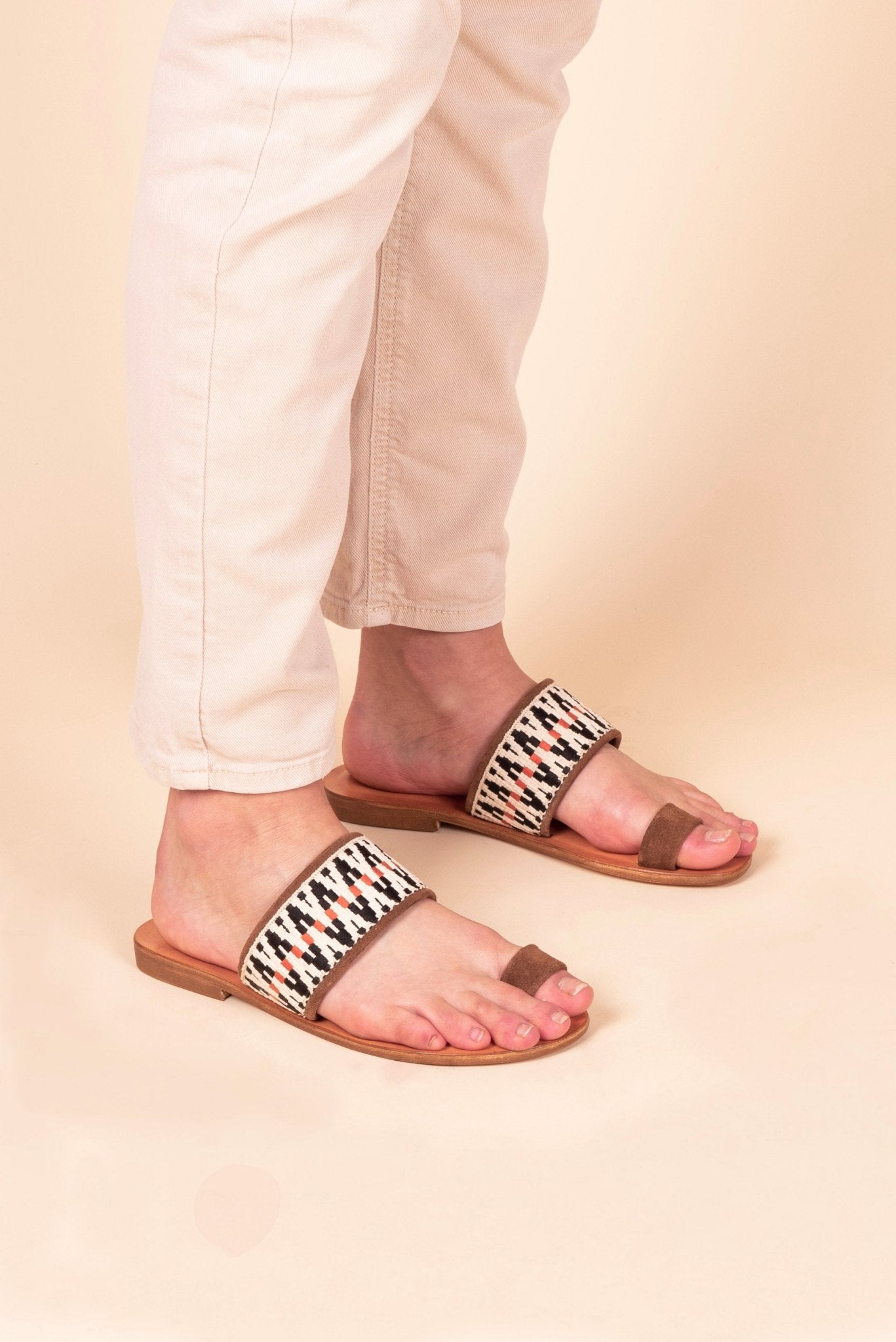 Dija camoscio+nastro boho cuoio - Marta Ray