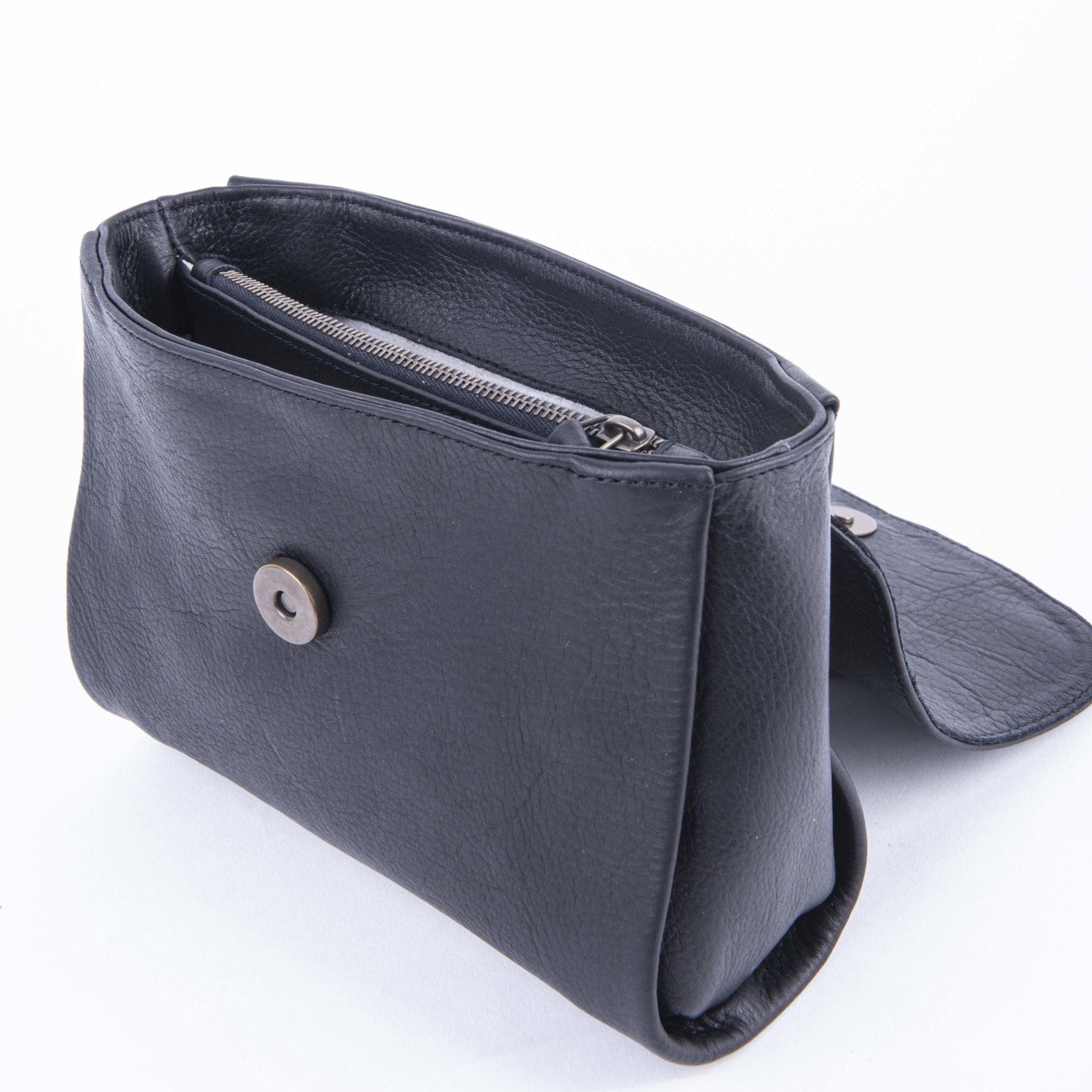 Dolly mousse nero - pochette a tracolla in pelle nera - Marta Ray