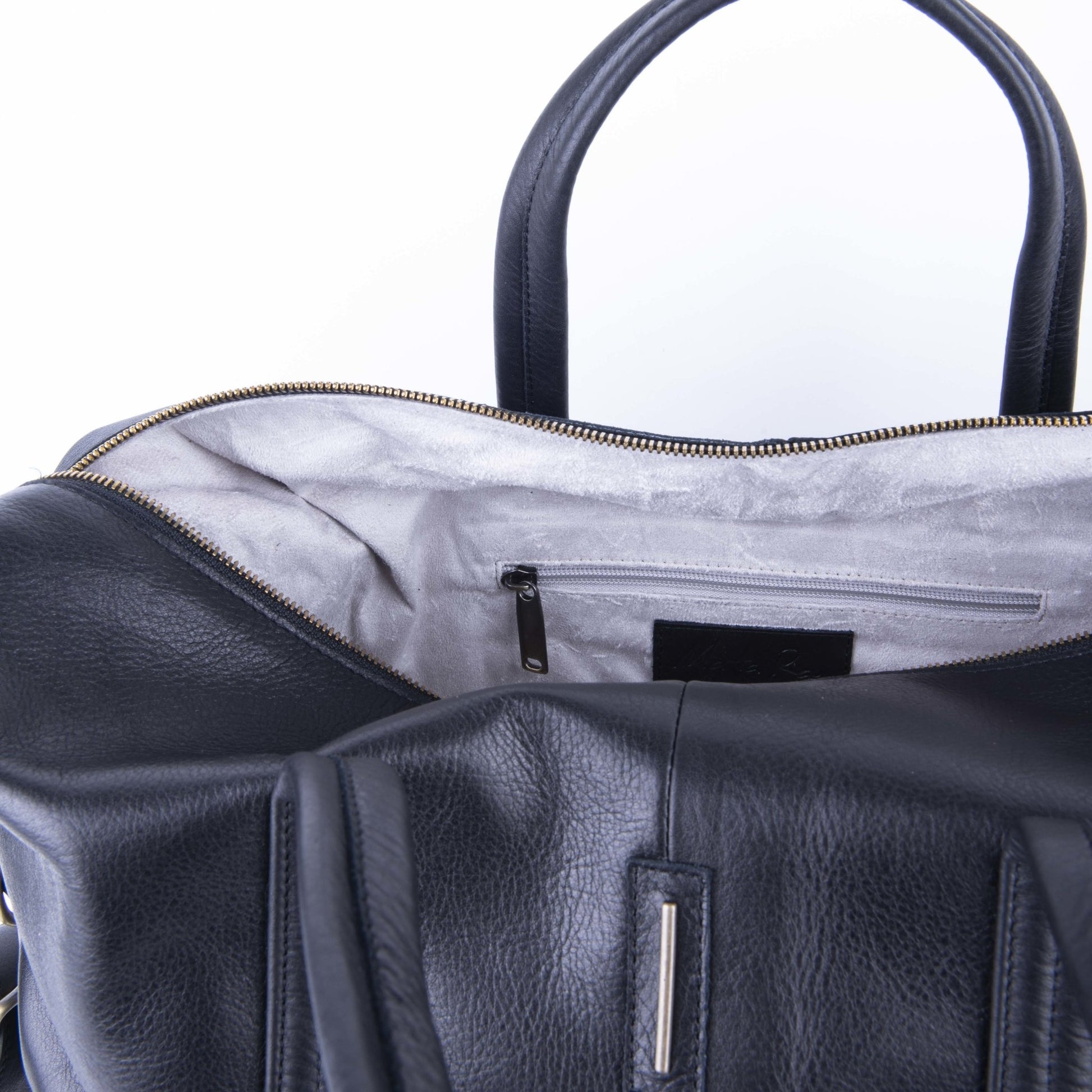Dora mousse nero - borsa grande a tracolla in pelle nera - Marta Ray