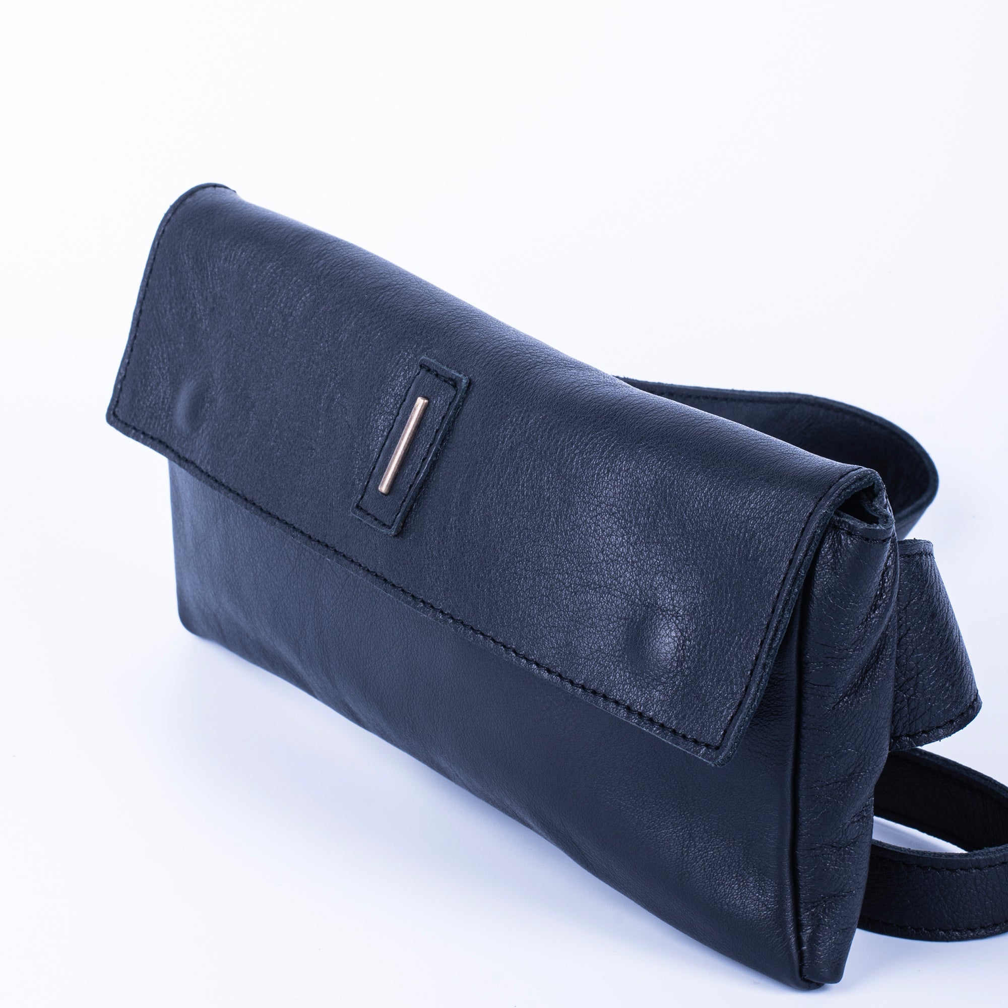 Dotty mousse nero - marsupio in pelle nera - Marta Ray