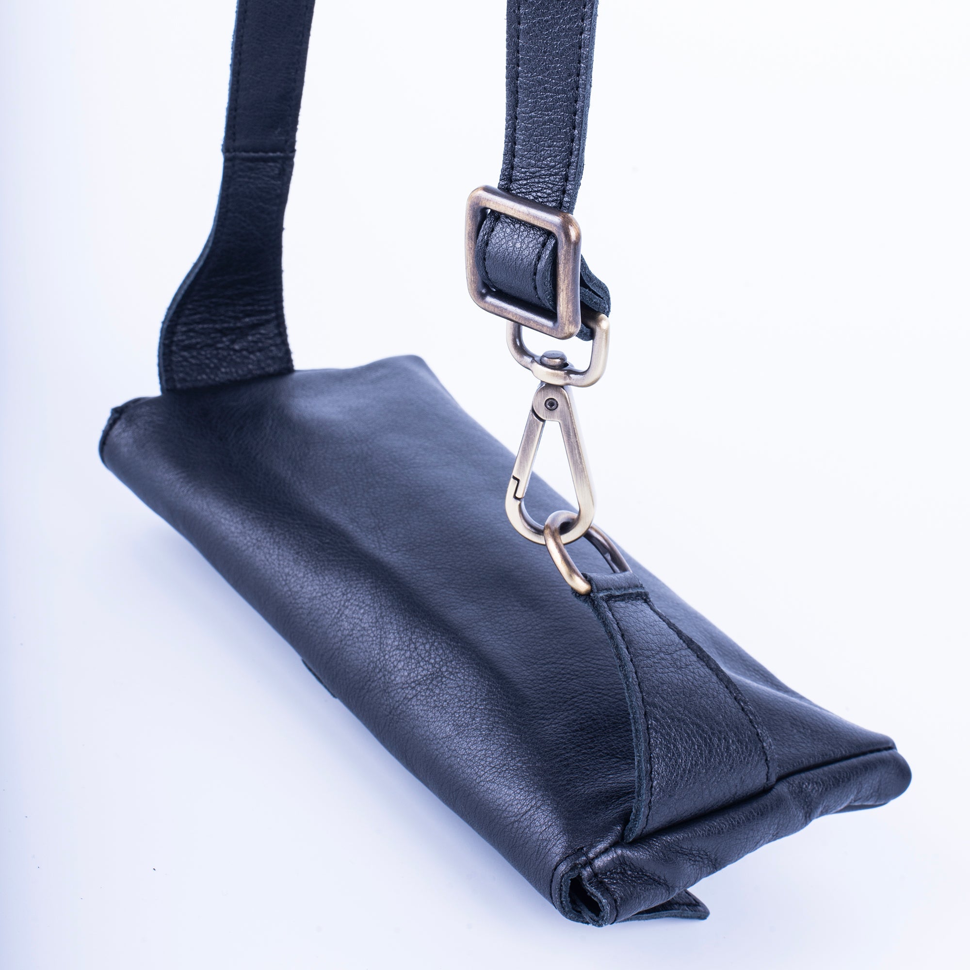 Dotty mousse nero - marsupio in pelle nera - Marta Ray