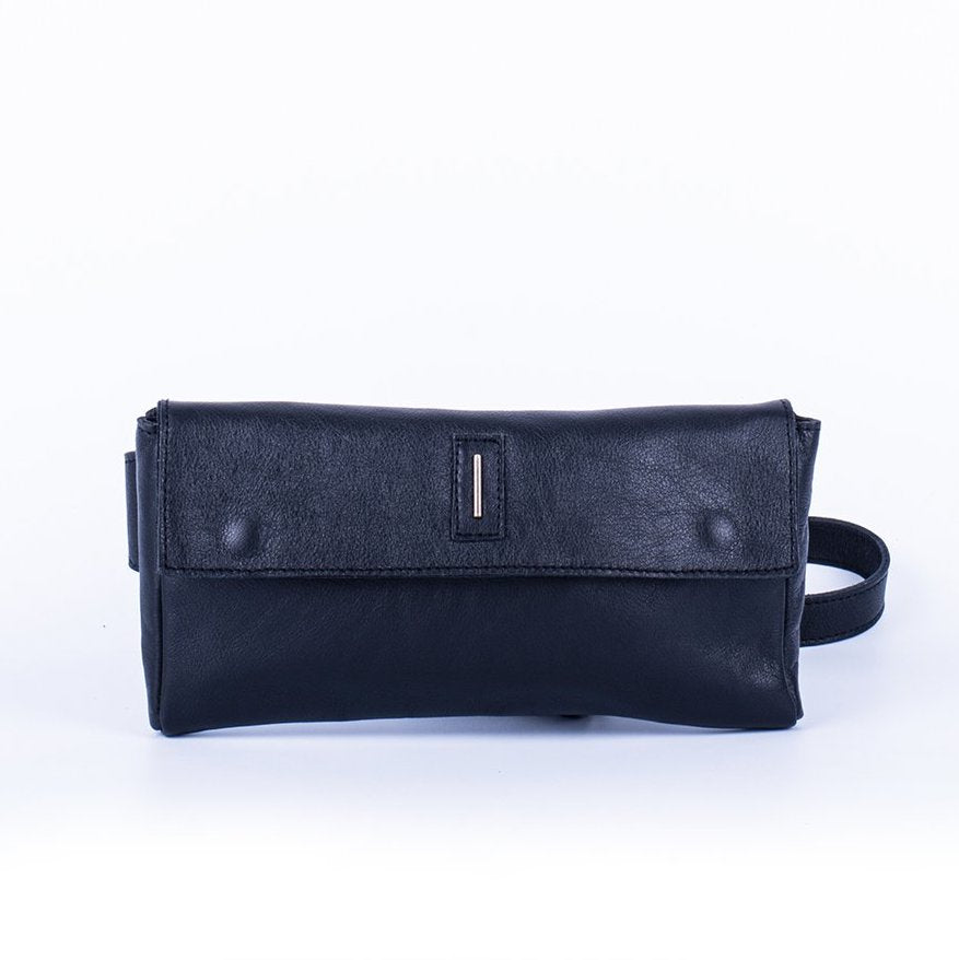 Dotty mousse nero - marsupio in pelle nera - Marta Ray