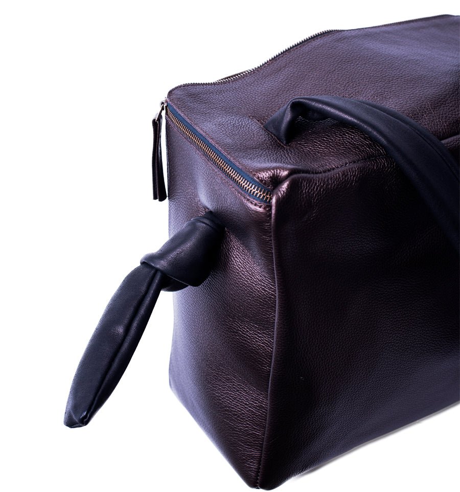 Drew pegaso metal + cerato nero - borsa a spalla pelle laminata - Marta Ray