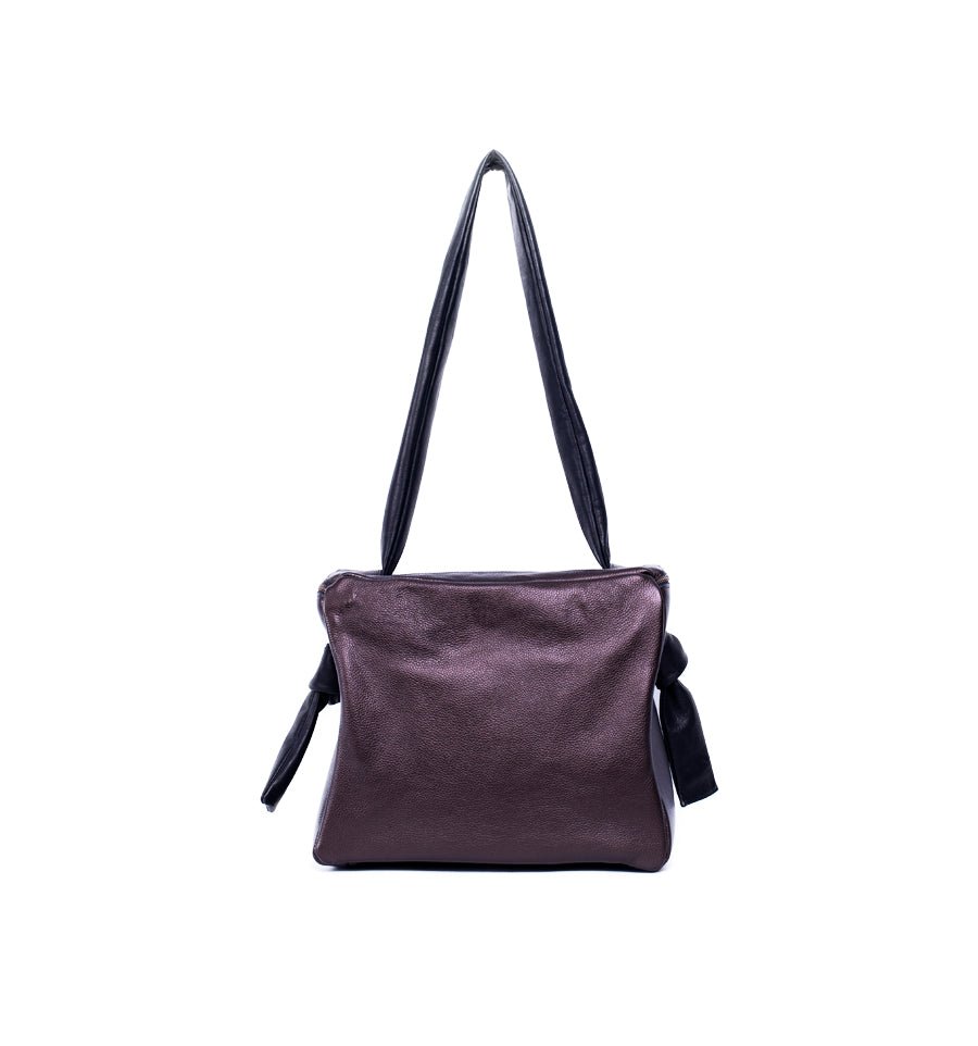 Drew pegaso metal + cerato nero - borsa a spalla pelle laminata - Marta Ray