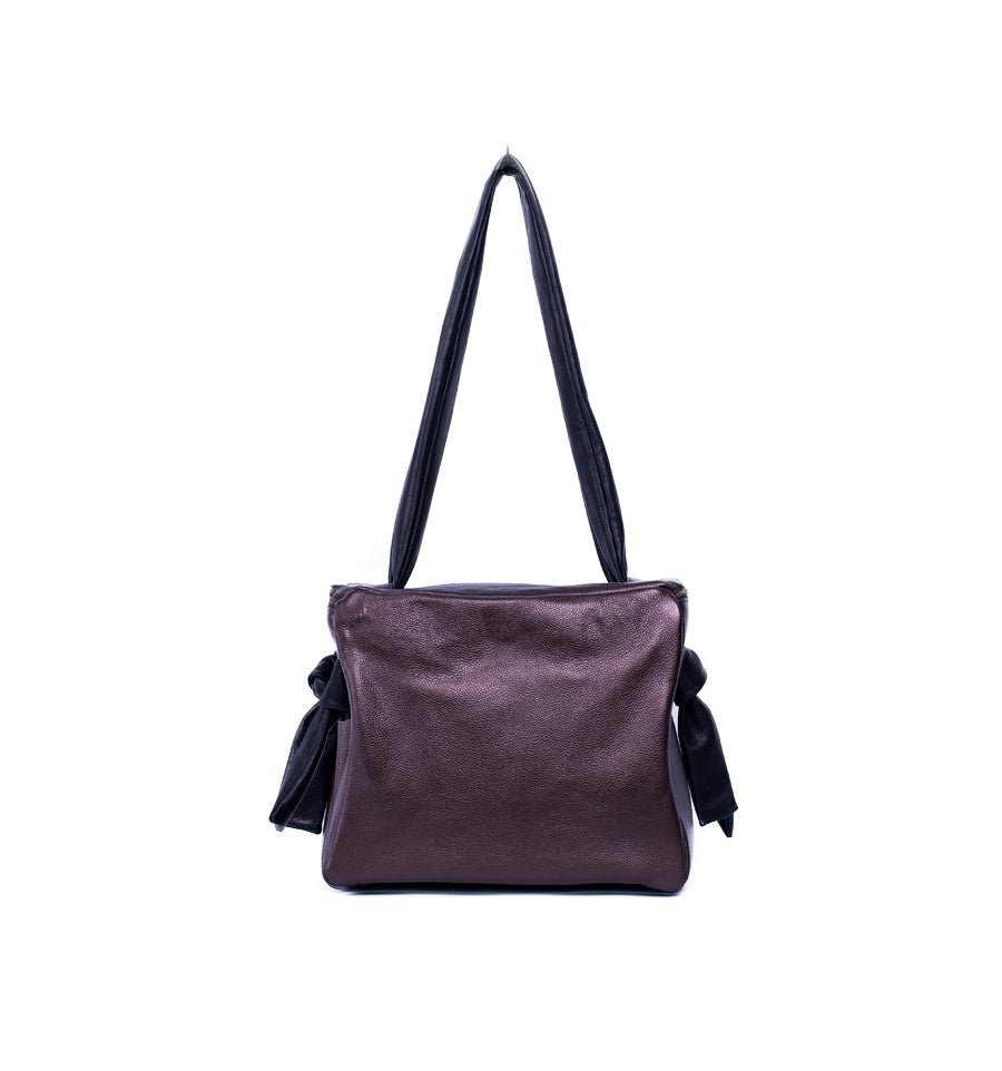 Drew pegaso metal + cerato nero - borsa a spalla pelle laminata - Marta Ray