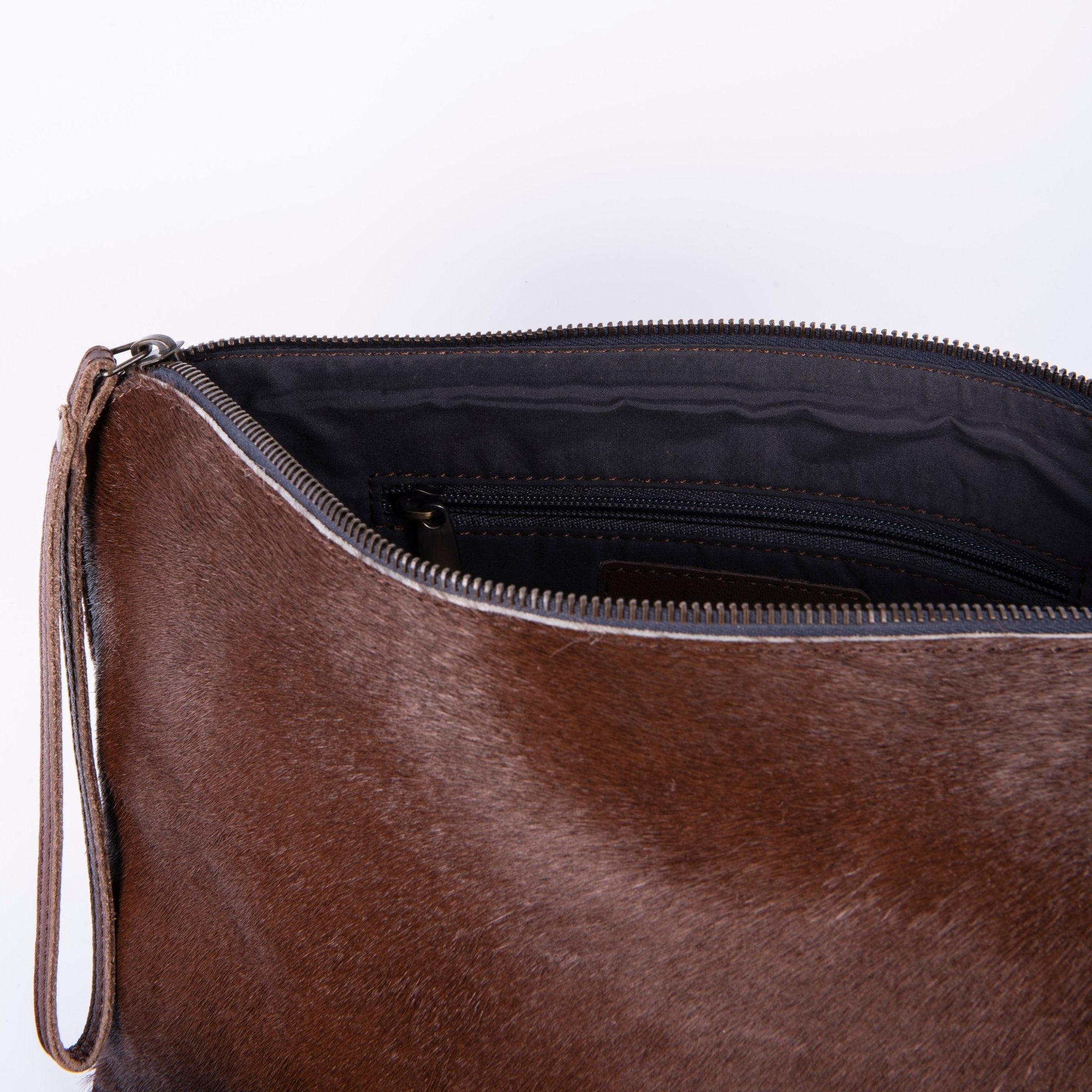 Edith mousse/cavallino cioccolato - pochette in pelle marrone - Marta Ray