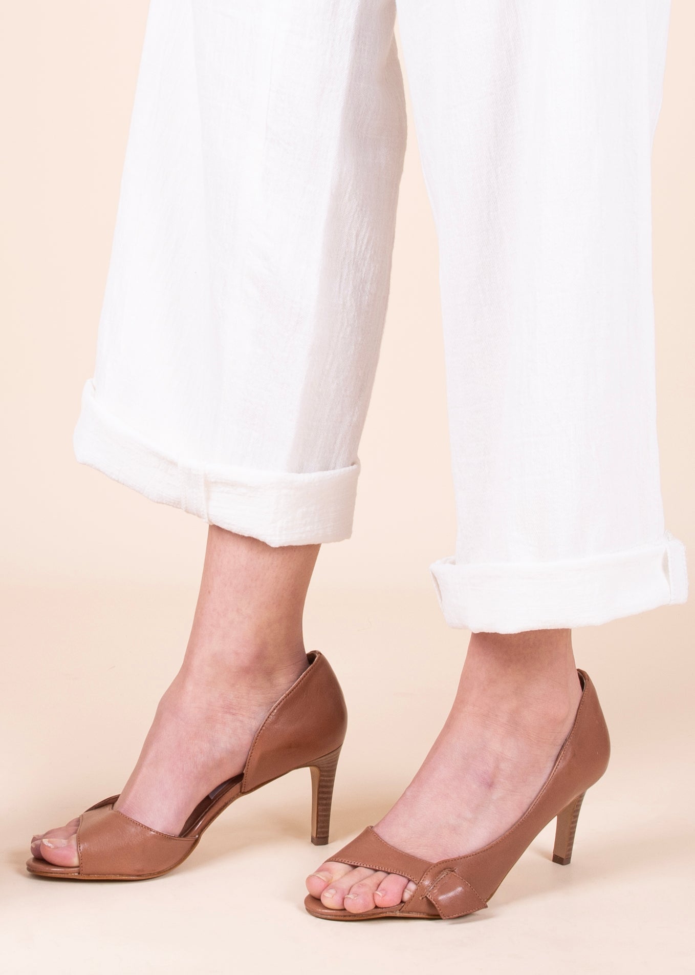 Ele savage cuoio - sandalo con tacco in pelle beige - Marta Ray
