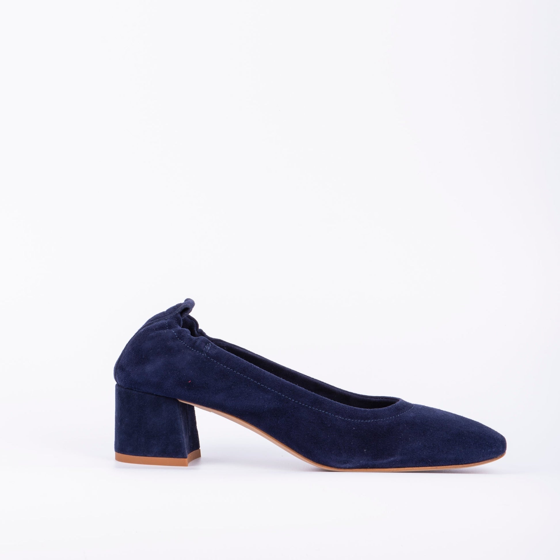 Eloisa camoscio blu - ballerina con tacco in pelle blu - Marta Ray