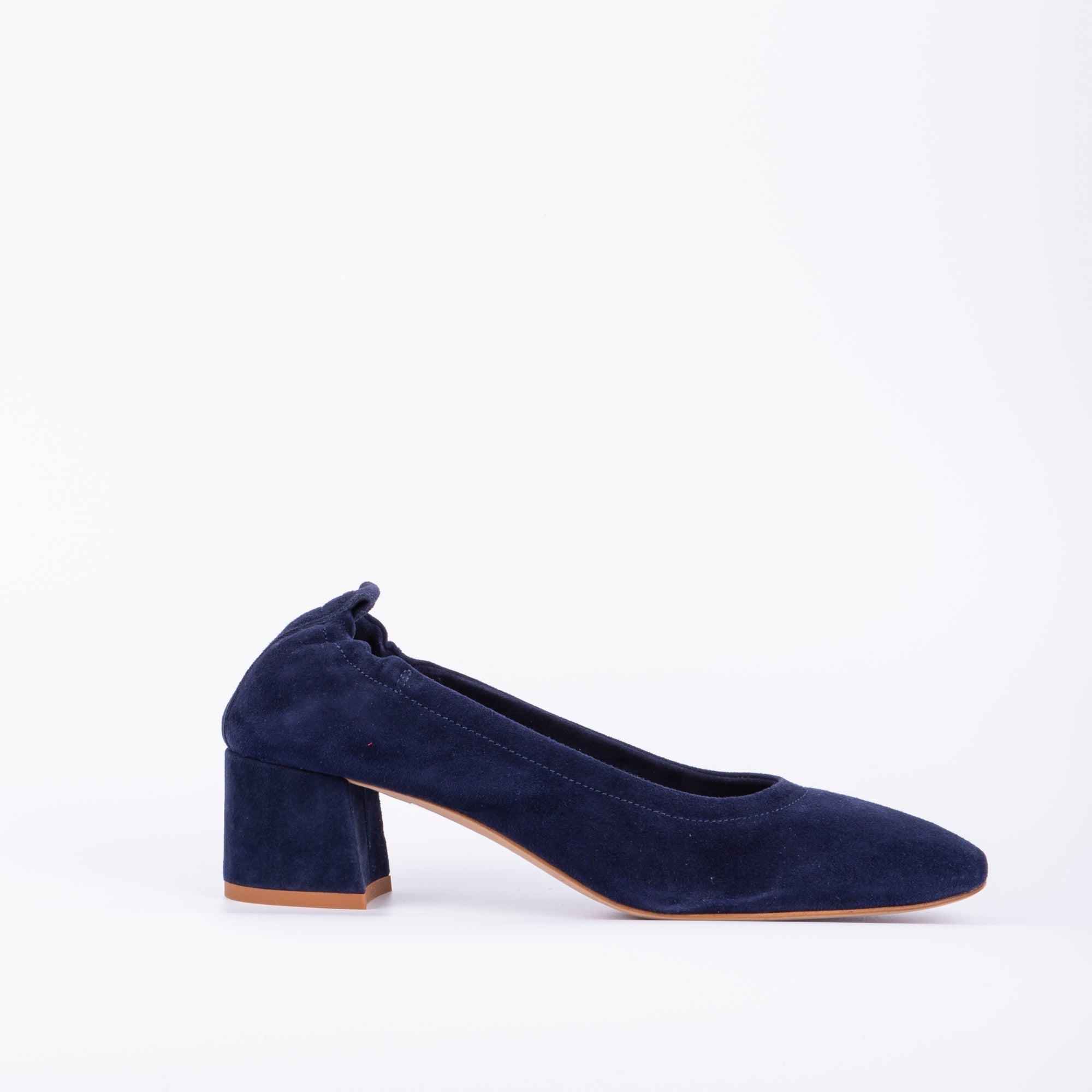 Eloisa camoscio blu - ballerina con tacco in pelle blu - Marta Ray