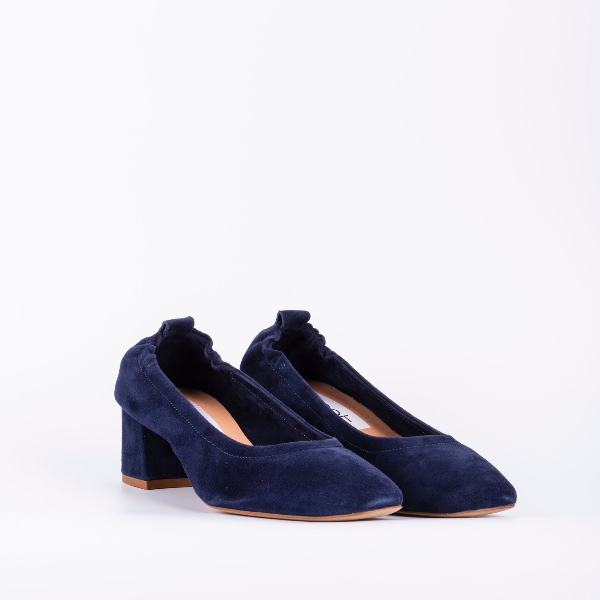 Eloisa camoscio blu - ballerina con tacco in pelle blu - Marta Ray