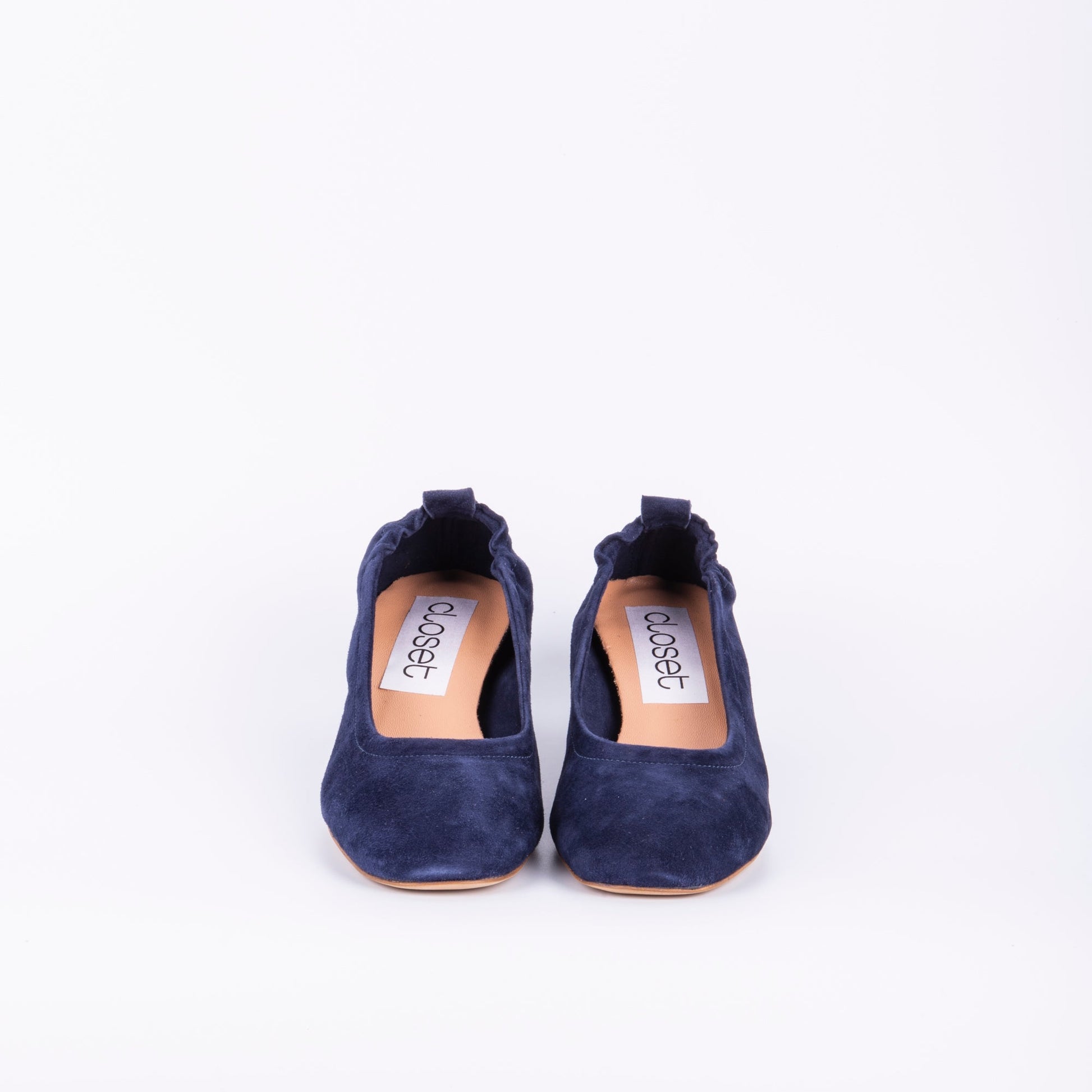 Eloisa camoscio blu - ballerina con tacco in pelle blu - Marta Ray