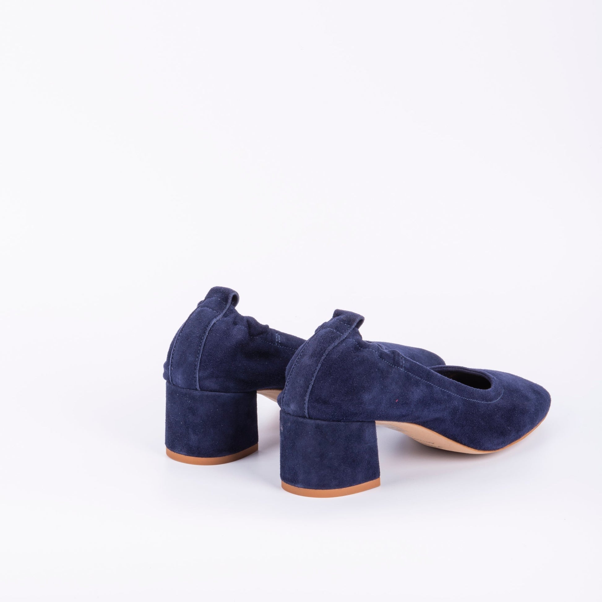 Eloisa camoscio blu - ballerina con tacco in pelle blu - Marta Ray