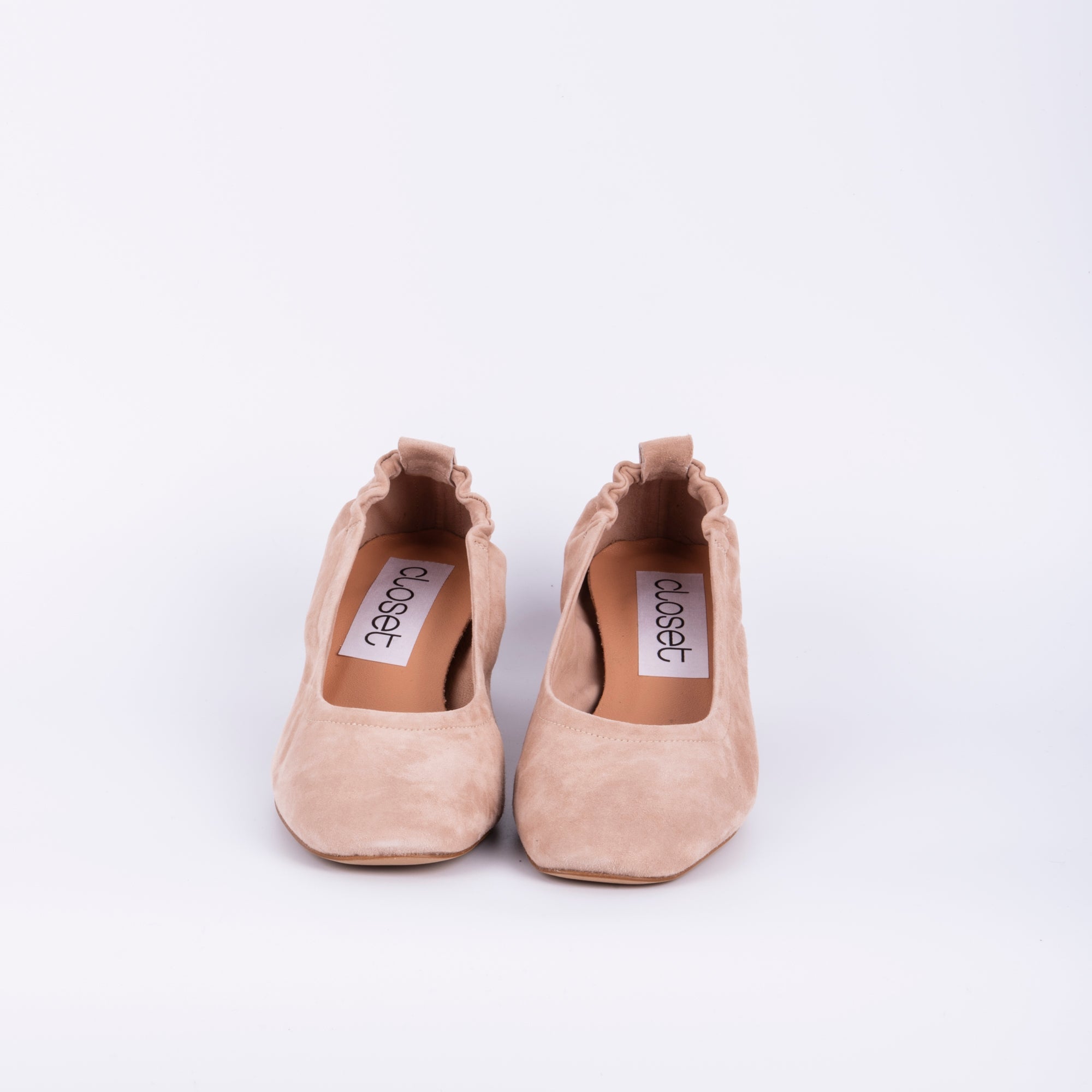 Eloisa camoscio cipria - ballerina con tacco in pelle rosa - Marta Ray