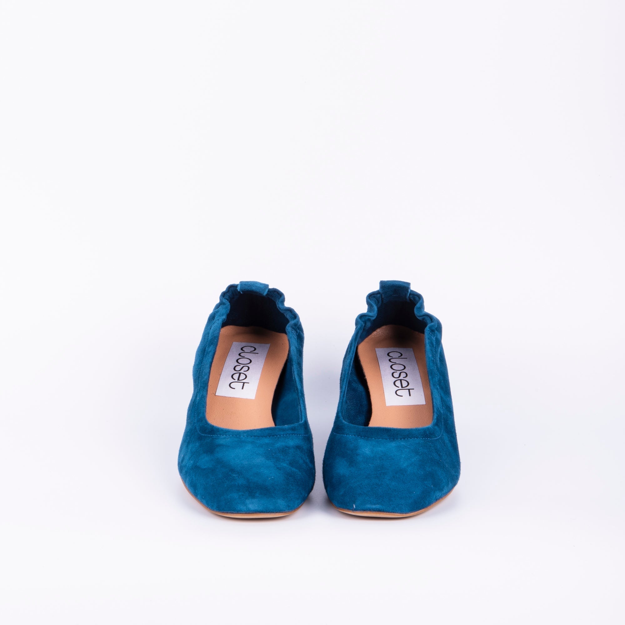 Eloisa camoscio turchese - ballerina con tacco in pelle blu celeste - Marta Ray
