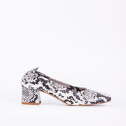 Eloisa pitone roccia - ballerina con tacco in pelle stampata grigia - Marta Ray