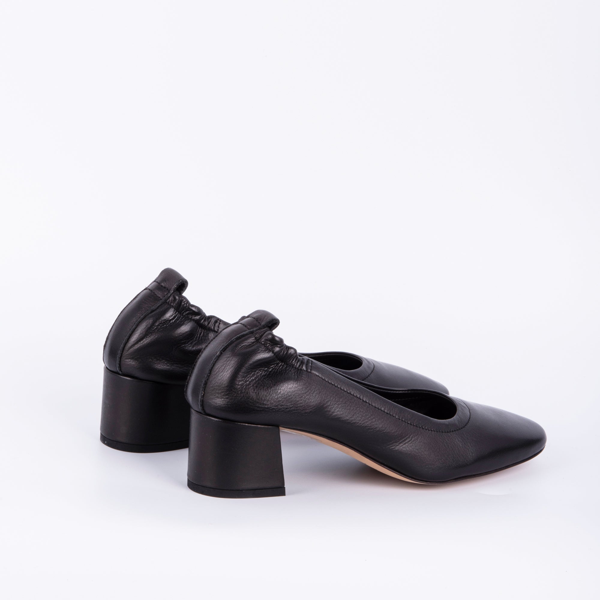 Eloisa savage nero - ballerina con tacco in pelle nera - Marta Ray