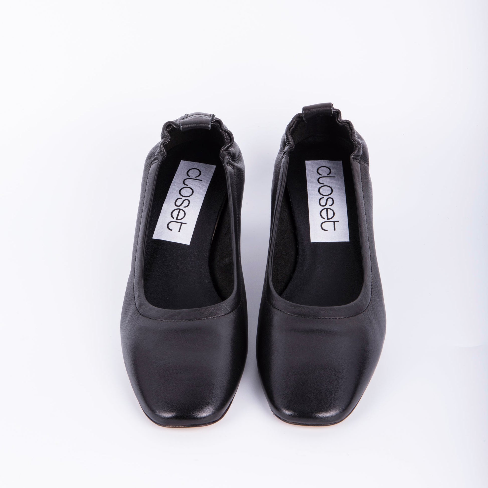 Eloisa savage nero - ballerina con tacco in pelle nera - Marta Ray
