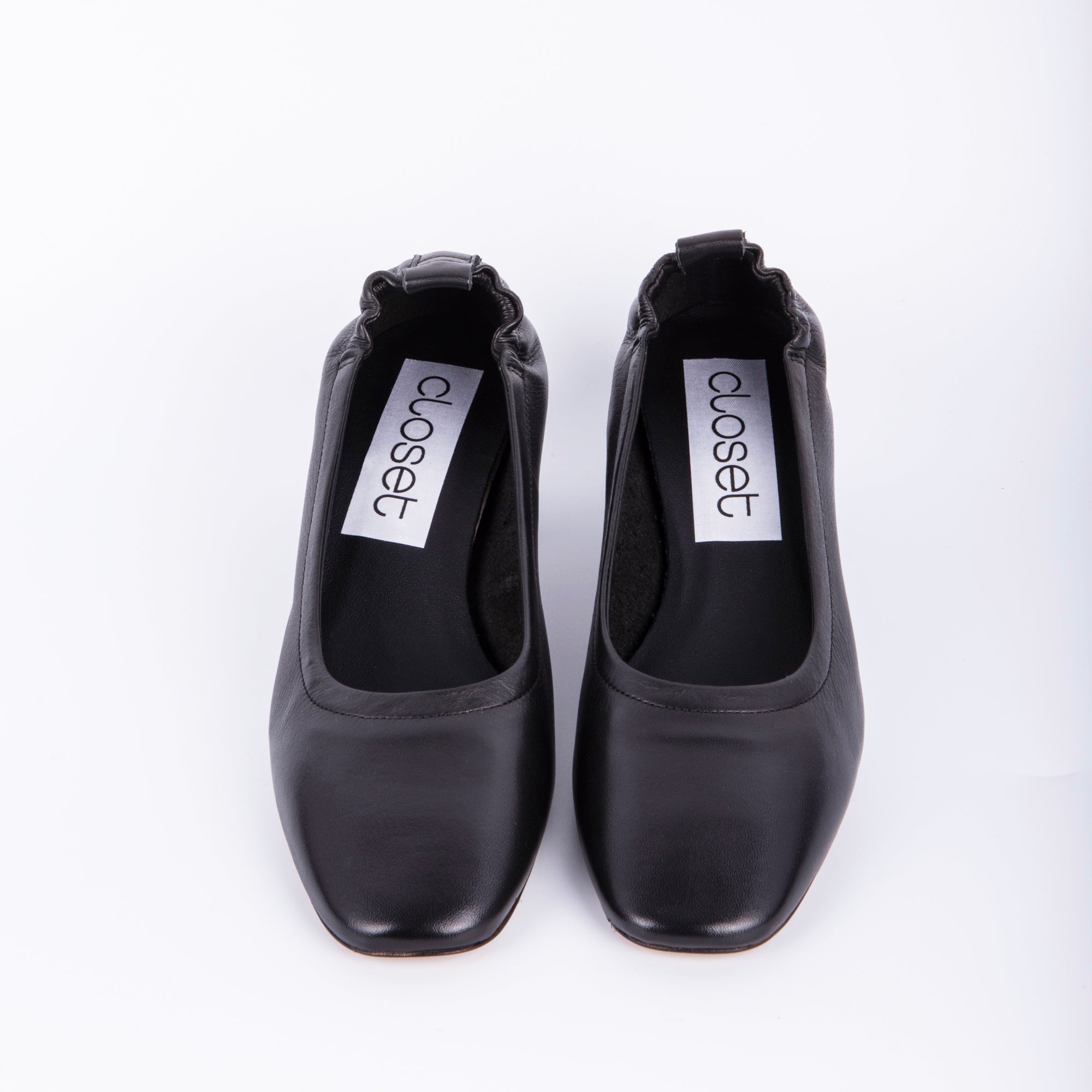 Eloisa savage nero - ballerina con tacco in pelle nera - Marta Ray