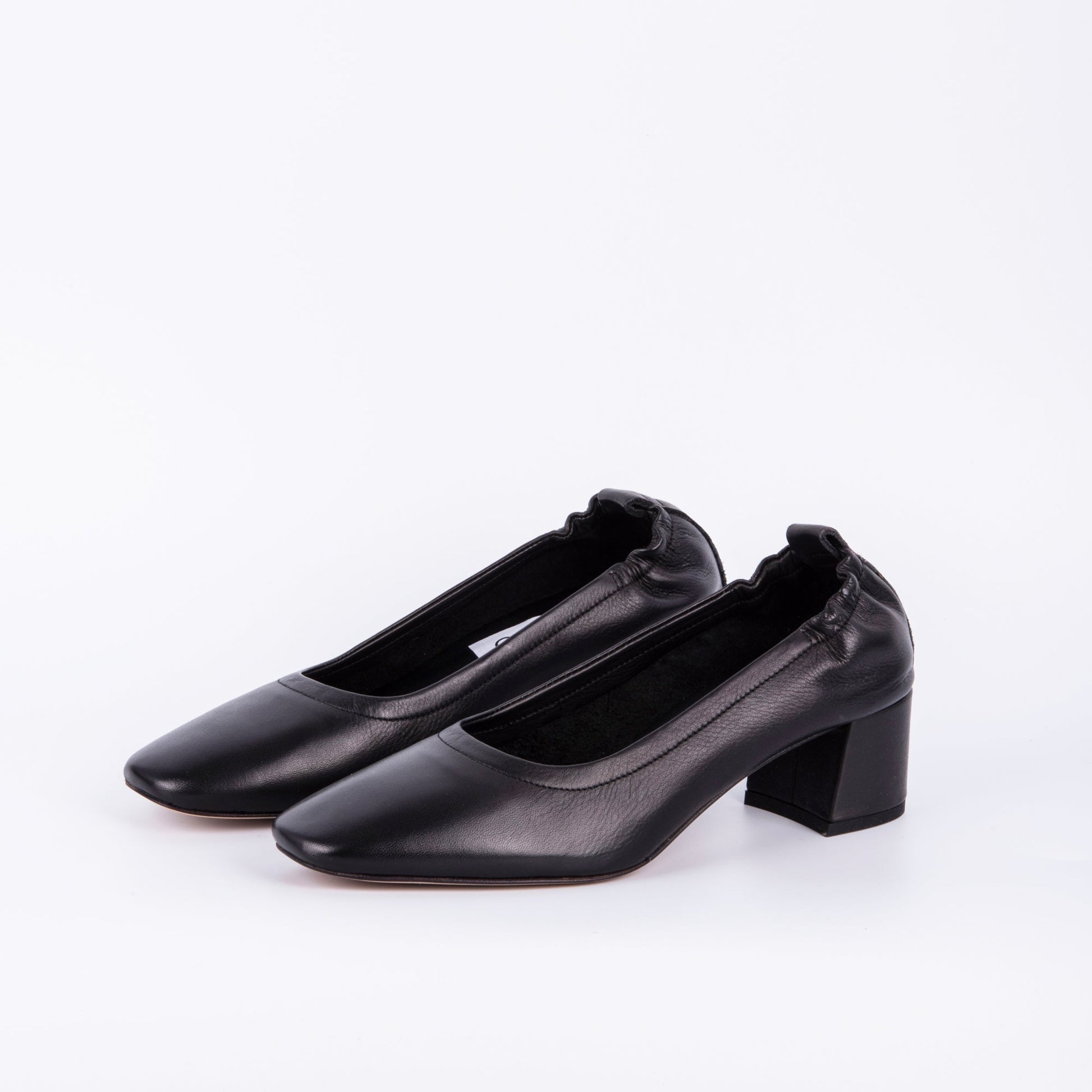 Eloisa savage nero - ballerina con tacco in pelle nera - Marta Ray