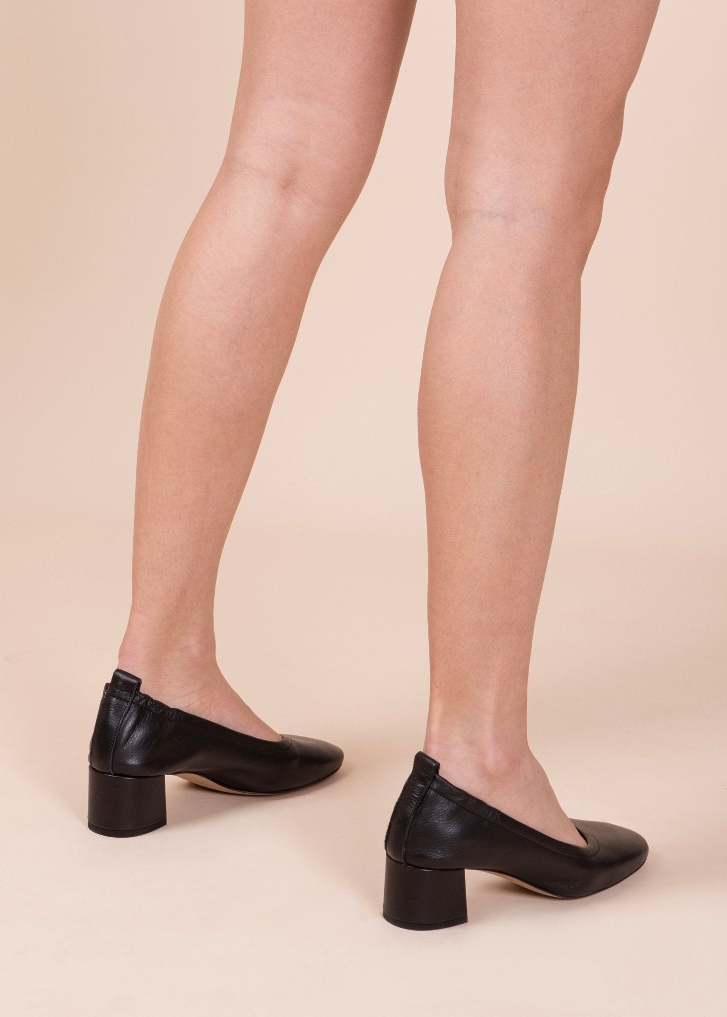 Eloisa savage nero - ballerina con tacco in pelle nera - Marta Ray